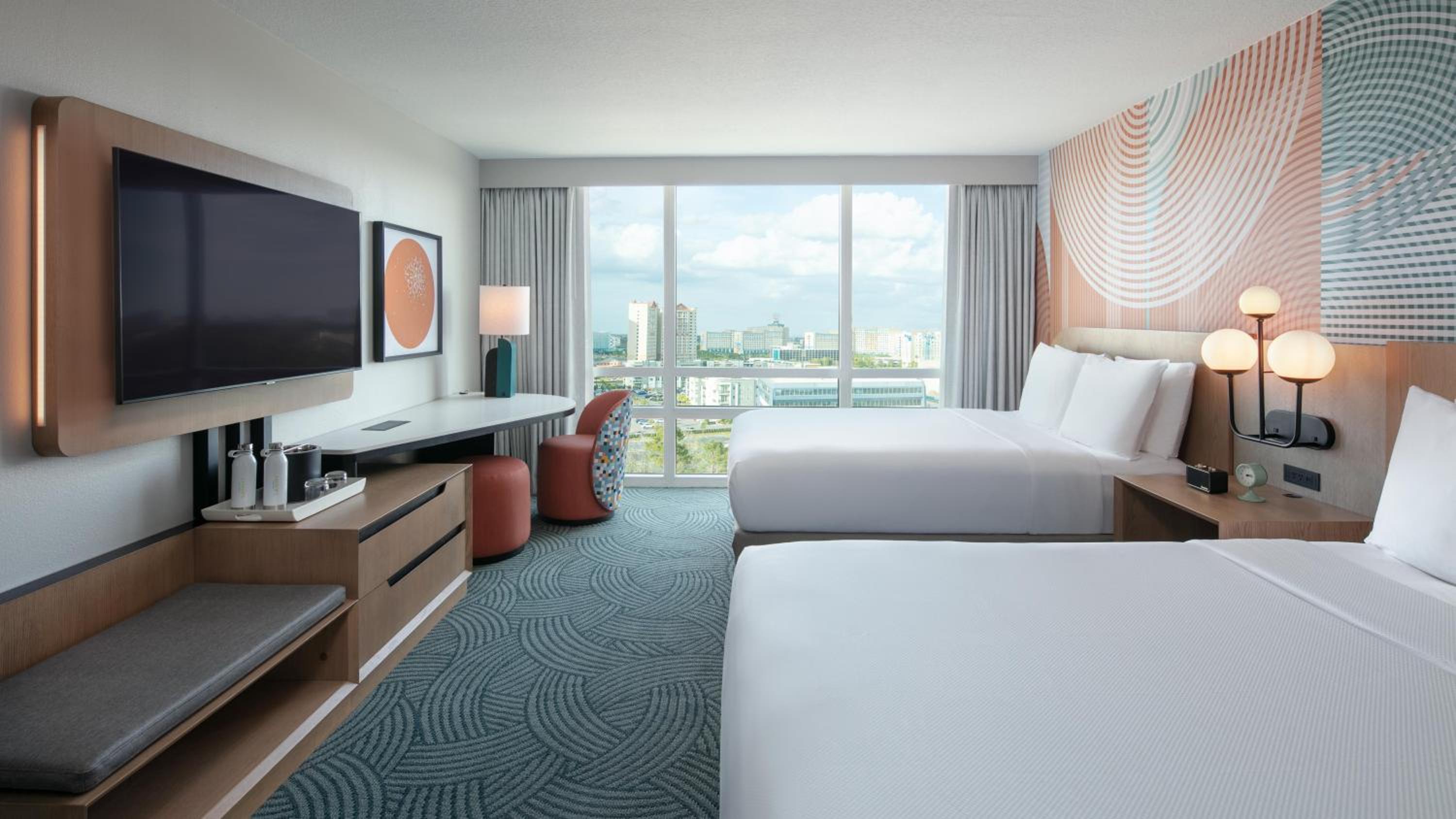Deluxe King Room with Mobility Accessible Roll-In Shower and Skyline View