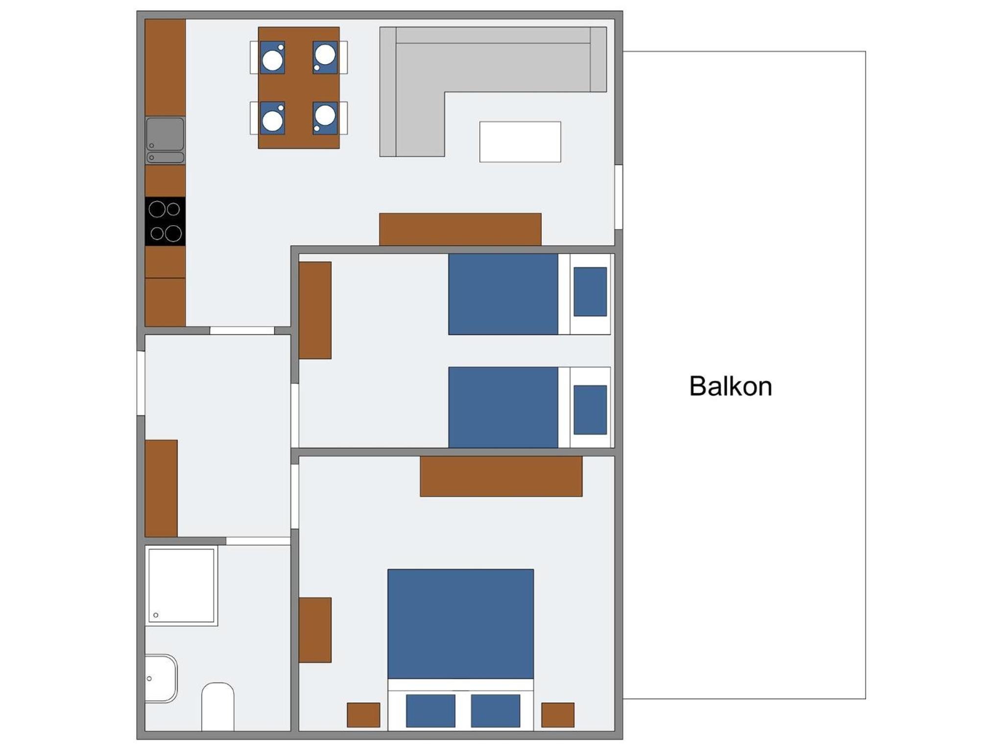 Two-Bedroom Apartment with Shower photo 2