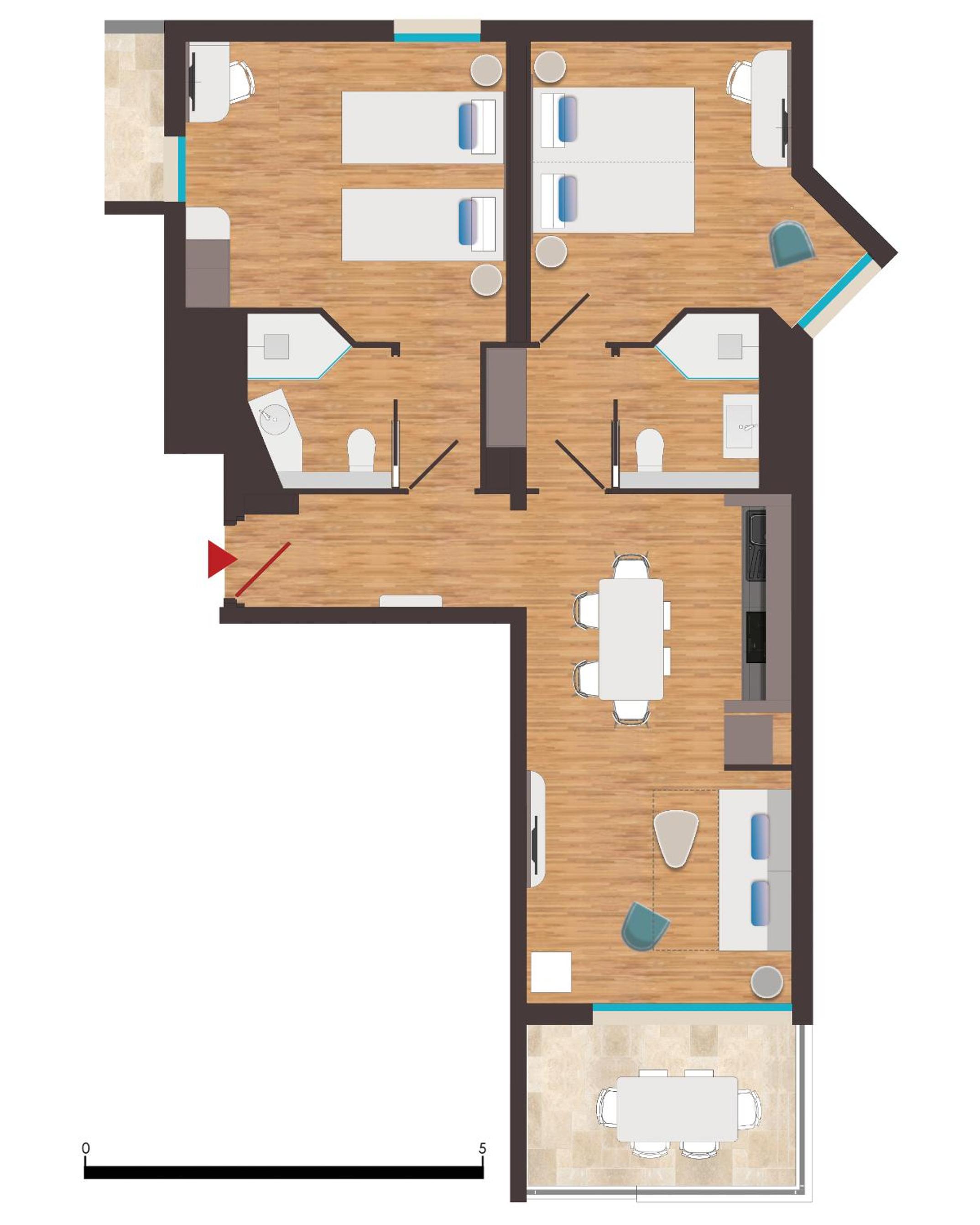 Two Bedroom Apartment with 2 Bathrooms photo 2