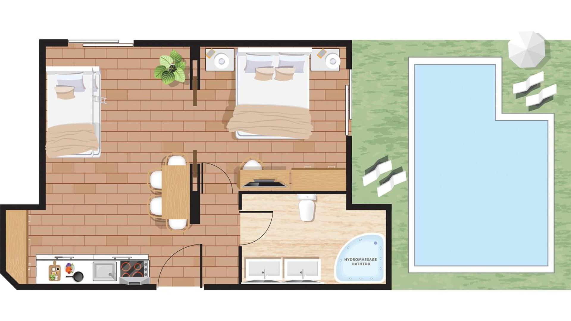 Family Apartment with Pool