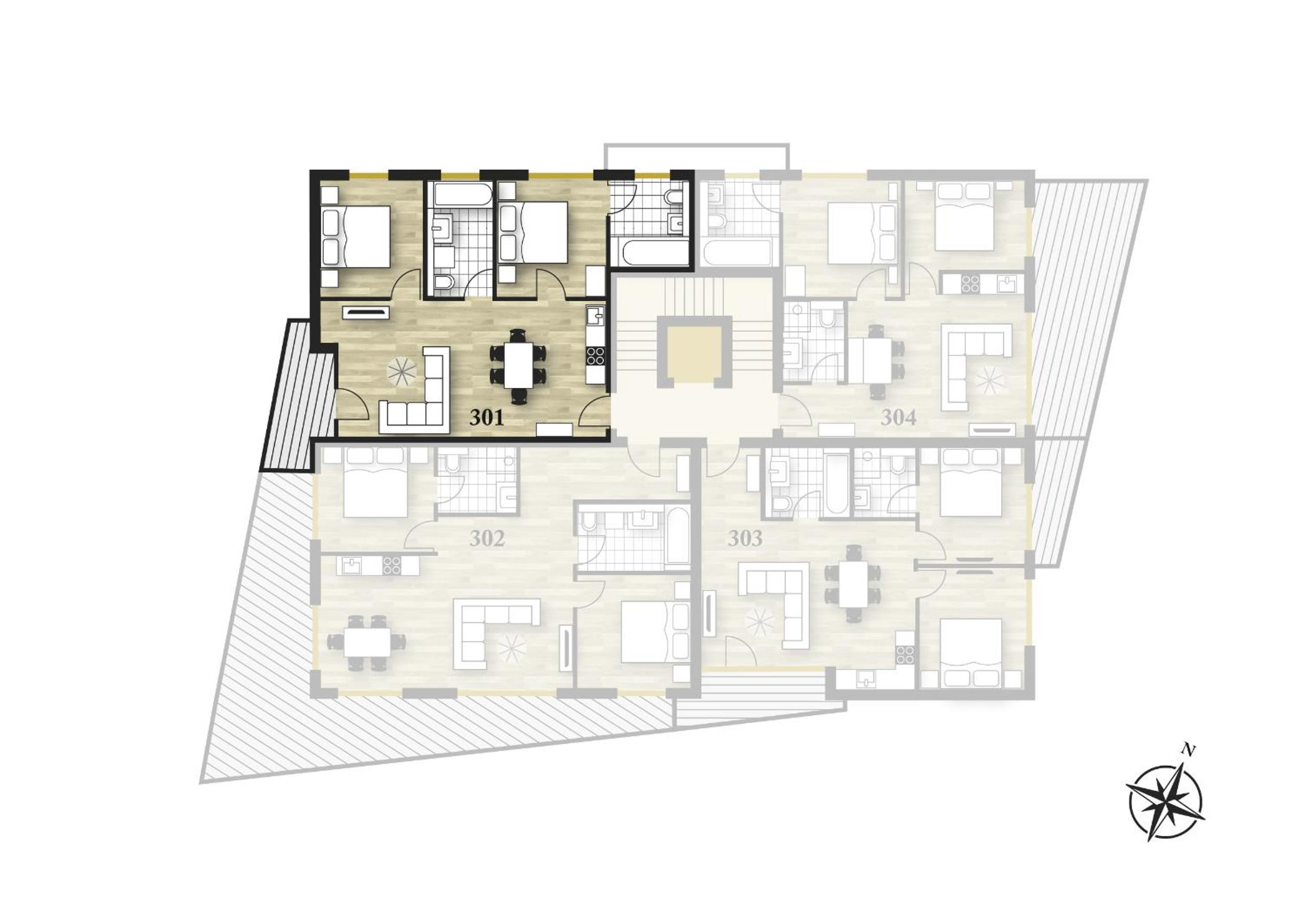Two-Bedroom Apartment Standard TOP  301 photo 2