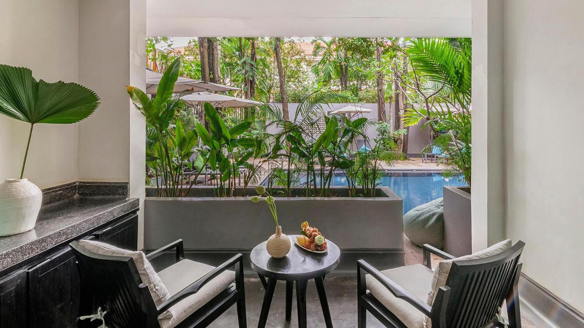 Habitación de lujo con acceso a la piscina