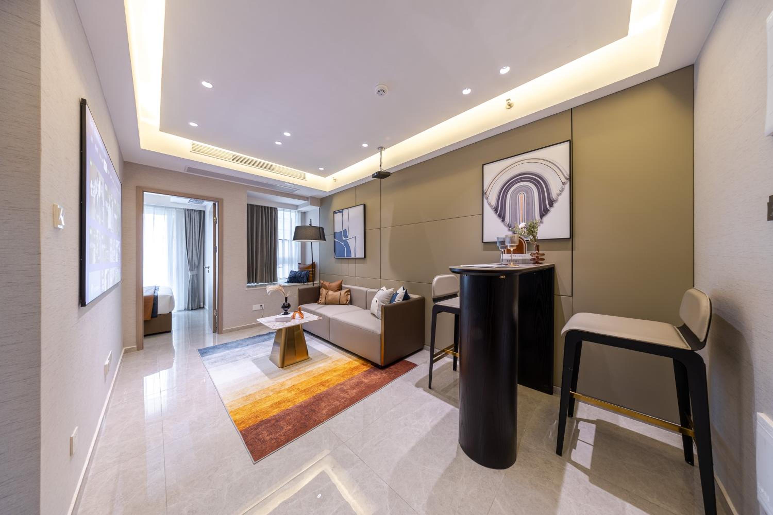 Light luxury audio-visual one-bedroom and one-bathroom [72-inch projection + Tencent membership + large refrigerator + washing machine photo 2