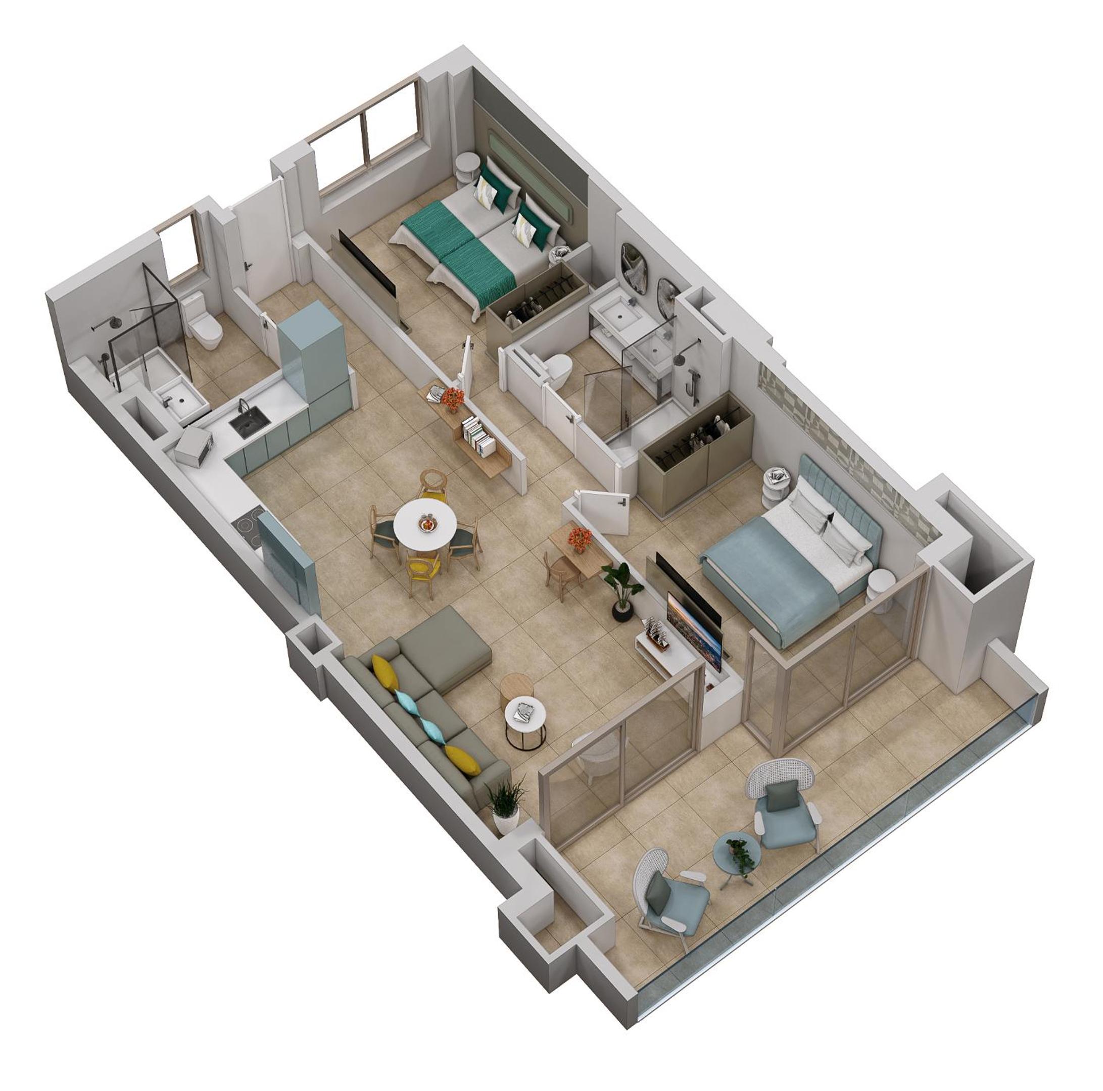 Two-Bedroom Apartment Ground Floor Sea View