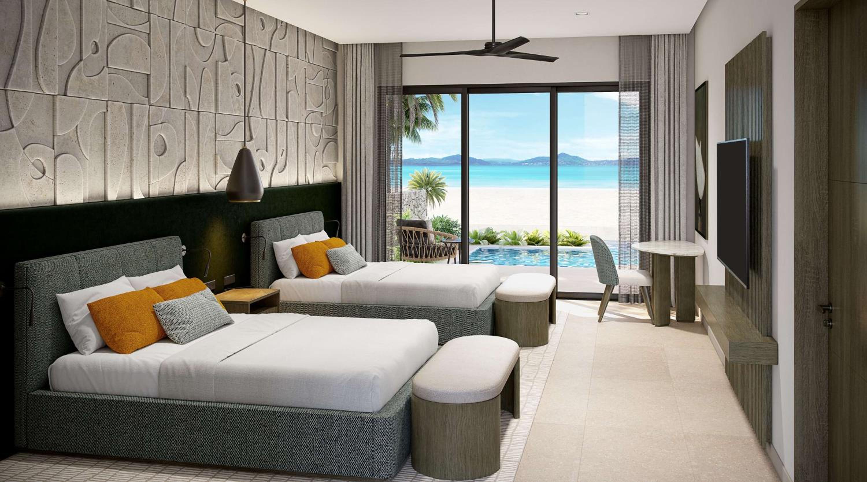 Queen Room with Two Queen Beds and Plunge Pool - Beachfront
