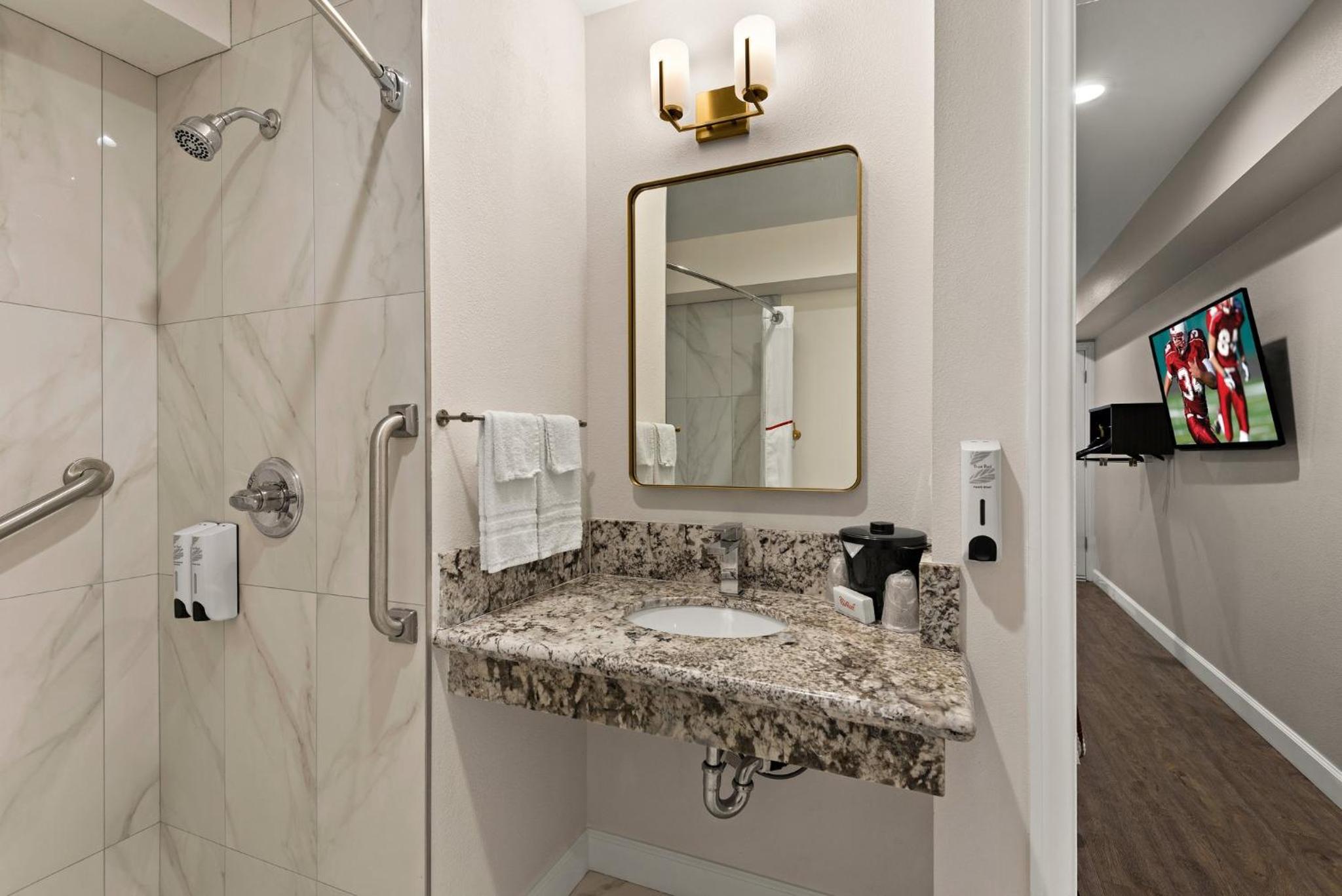 Standard Queen Room Disability Access Roll-In Shower Non-Smoking photo 3
