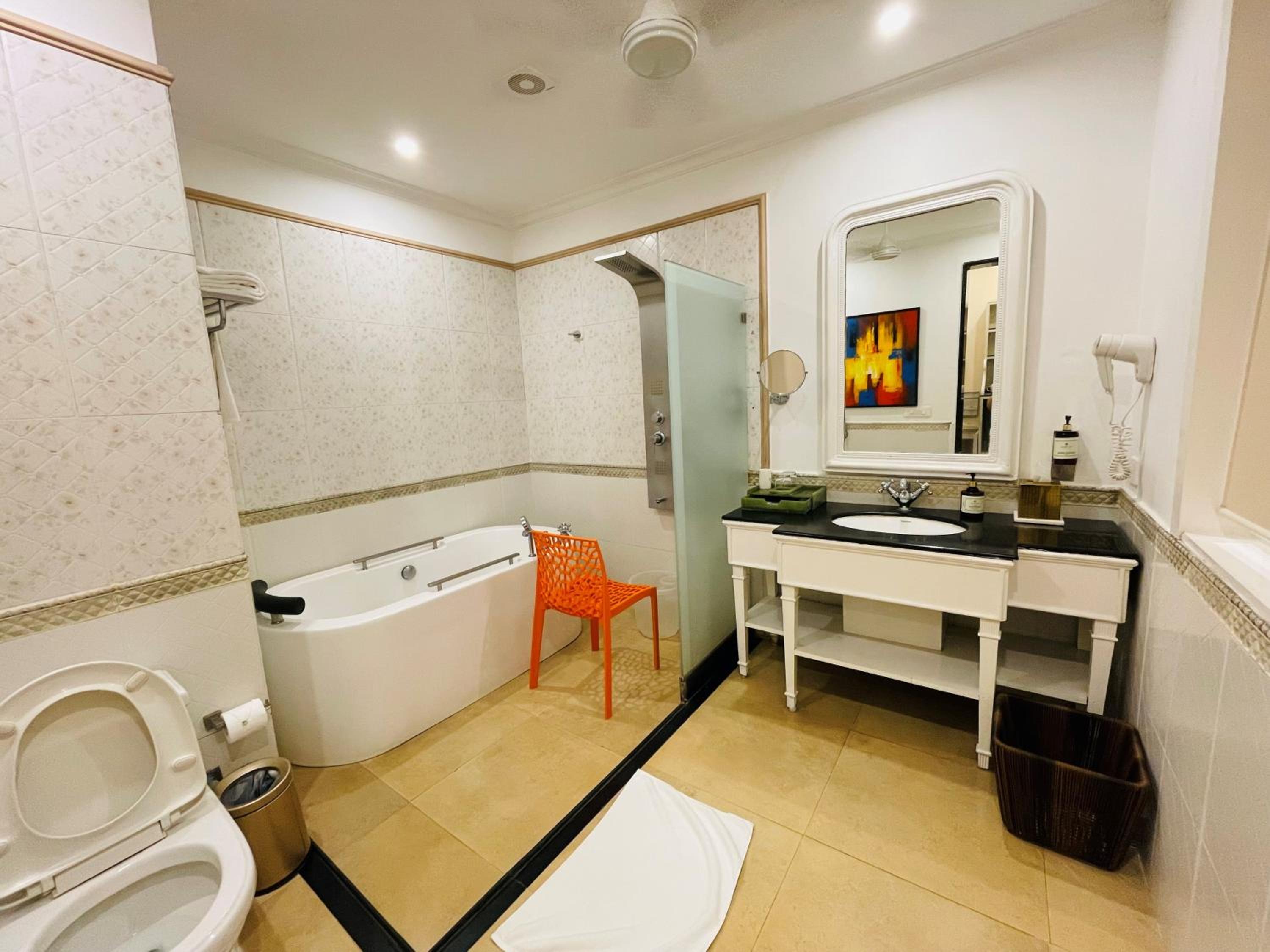 Deluxe Double Room - 10% Discount on Foods & Soft Beverages* | 15% Discounts on Laundry Services* | INR 500 spa credit during your stay on selective Massage services. TnC Apply.* | Free Mini-bar - 2 cans of soft Beverages (Once on Arrival) Deluxe Double Room - 10% Discount on Foods & Soft Beverages* | 15% Discounts on Laundry Services* | INR 500 spa credit during your stay on selective Massage services. TnC Apply.* | Free Mini-bar - 2 cans of soft Beverages (Once on Arrival)