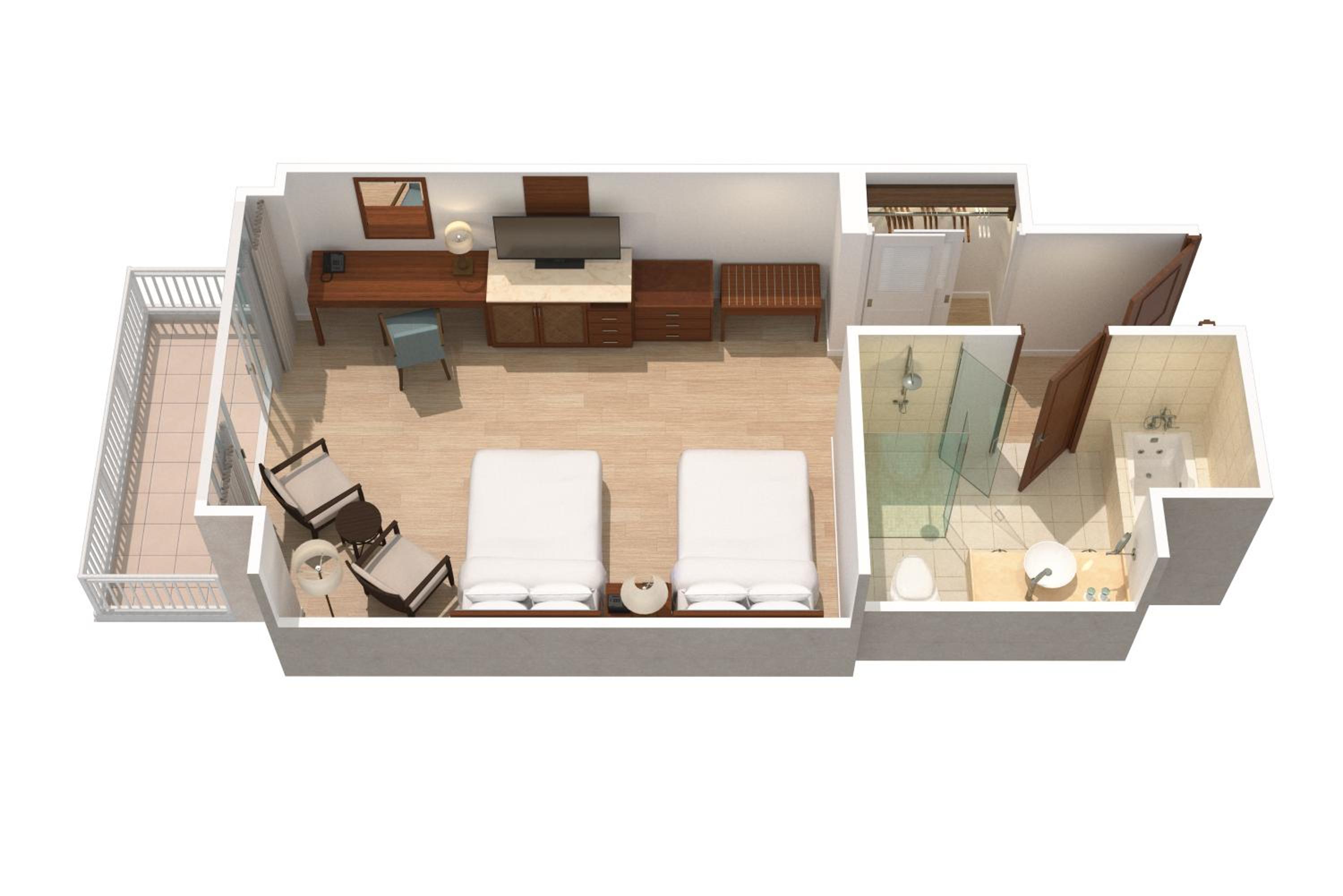 Deluxe Room with Partial Ocean View and 2 Queen Beds - Photo 1