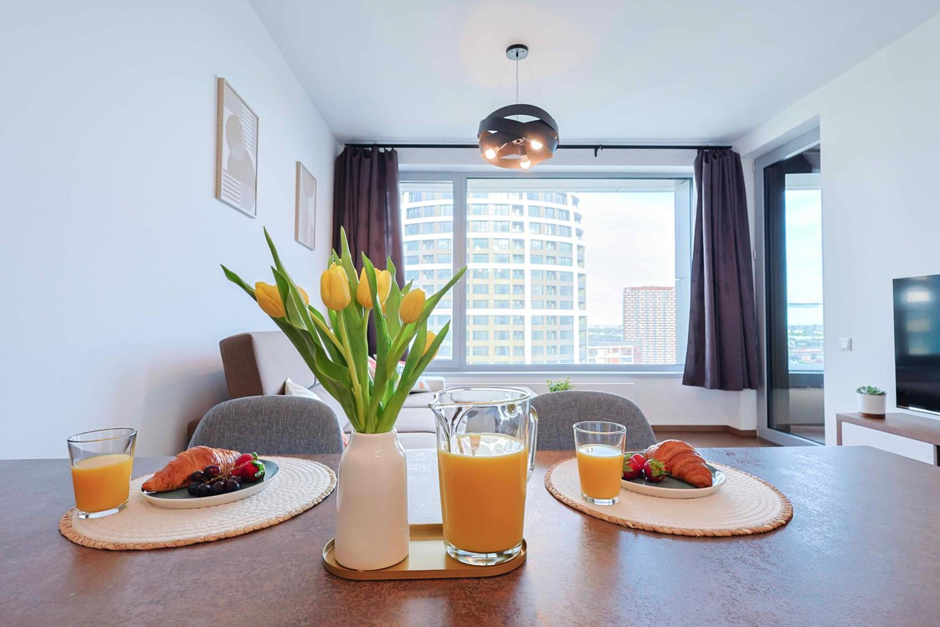 One-Bedroom Apartment with Balcony and City View photo 2