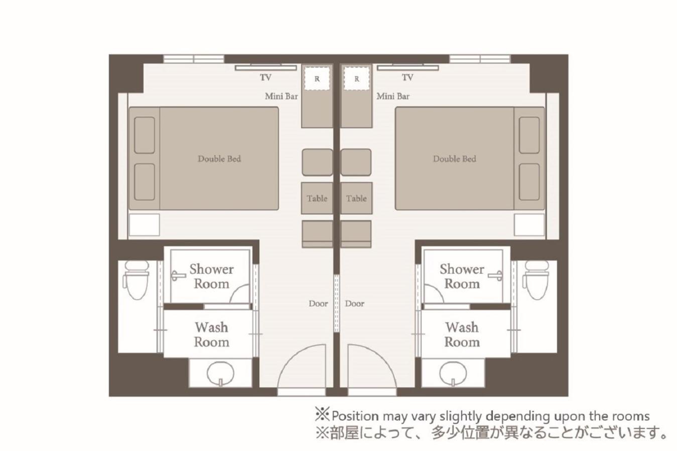 Two Connecting Double Rooms with Shower - Non-Smoking (4 Adults)