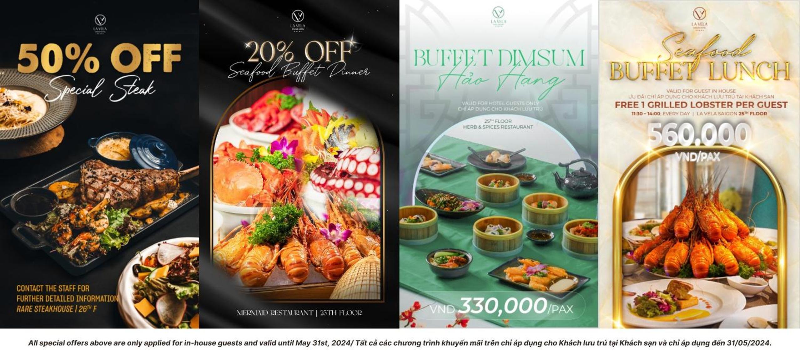 La Vela Deluxe Double with Seafood Buffer Dinner
