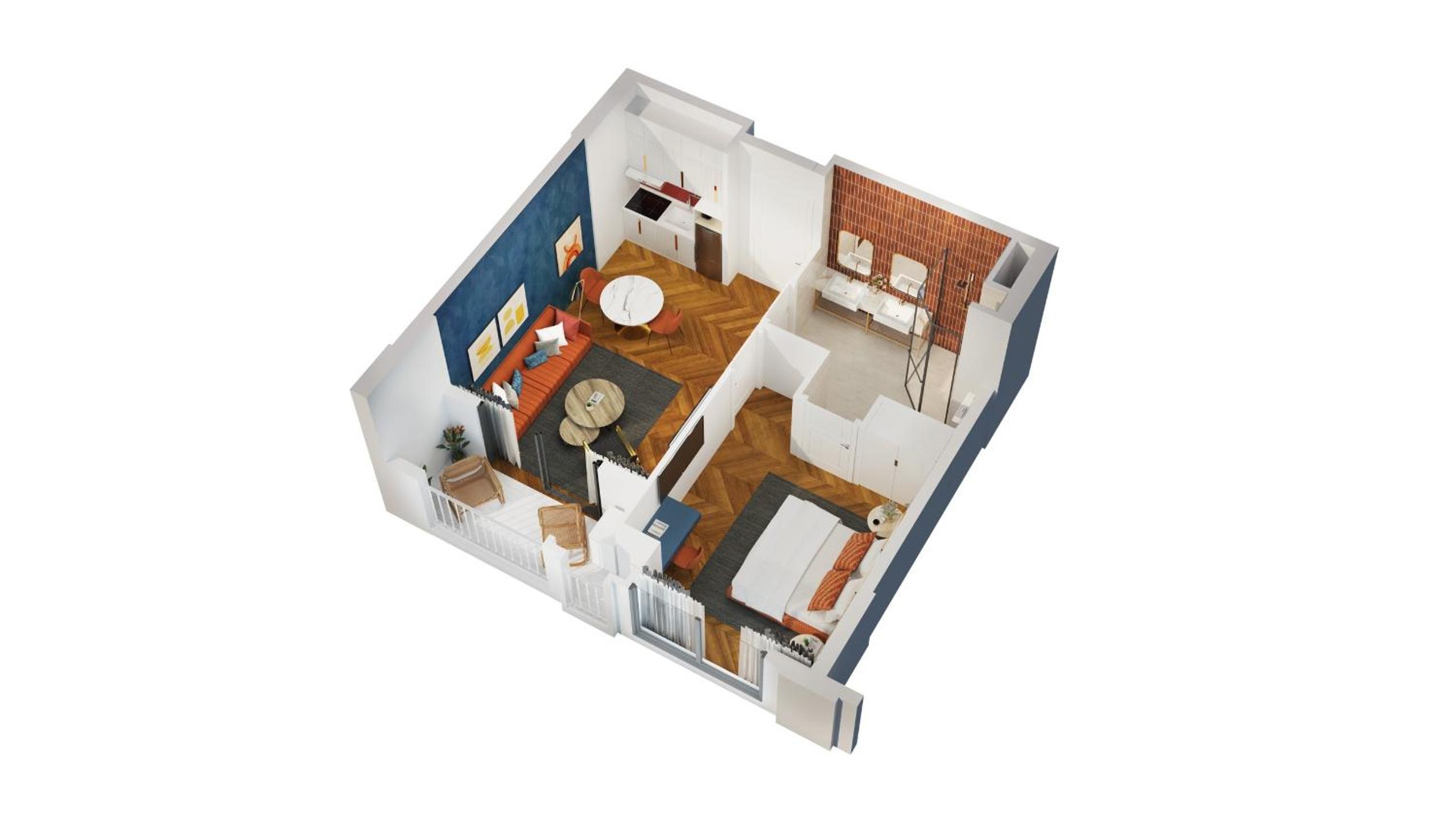 One-Bedroom Apartment with Sea View and Balcony photo 2