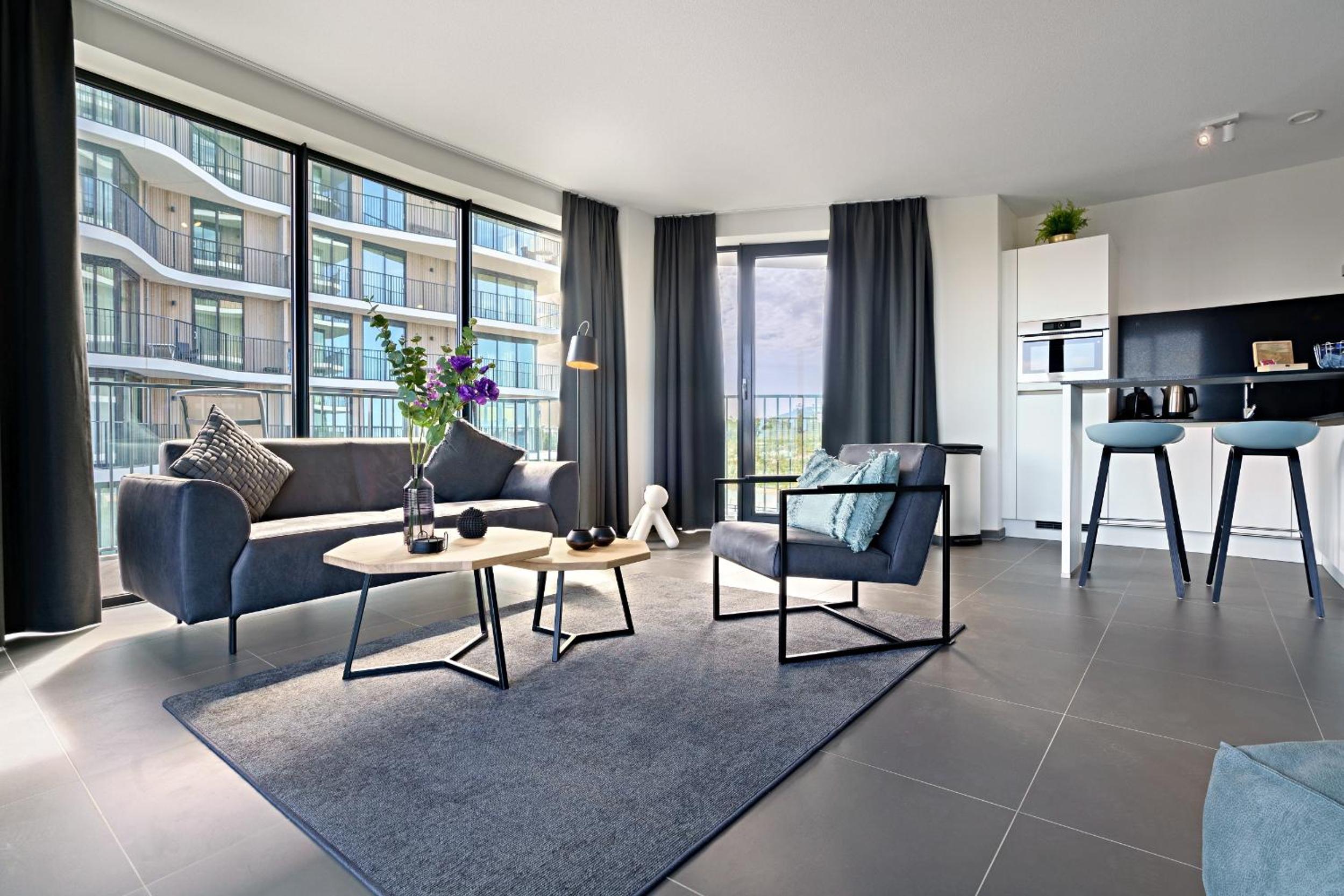 Appartement met 2 slaapkamers en uitzicht op de haven