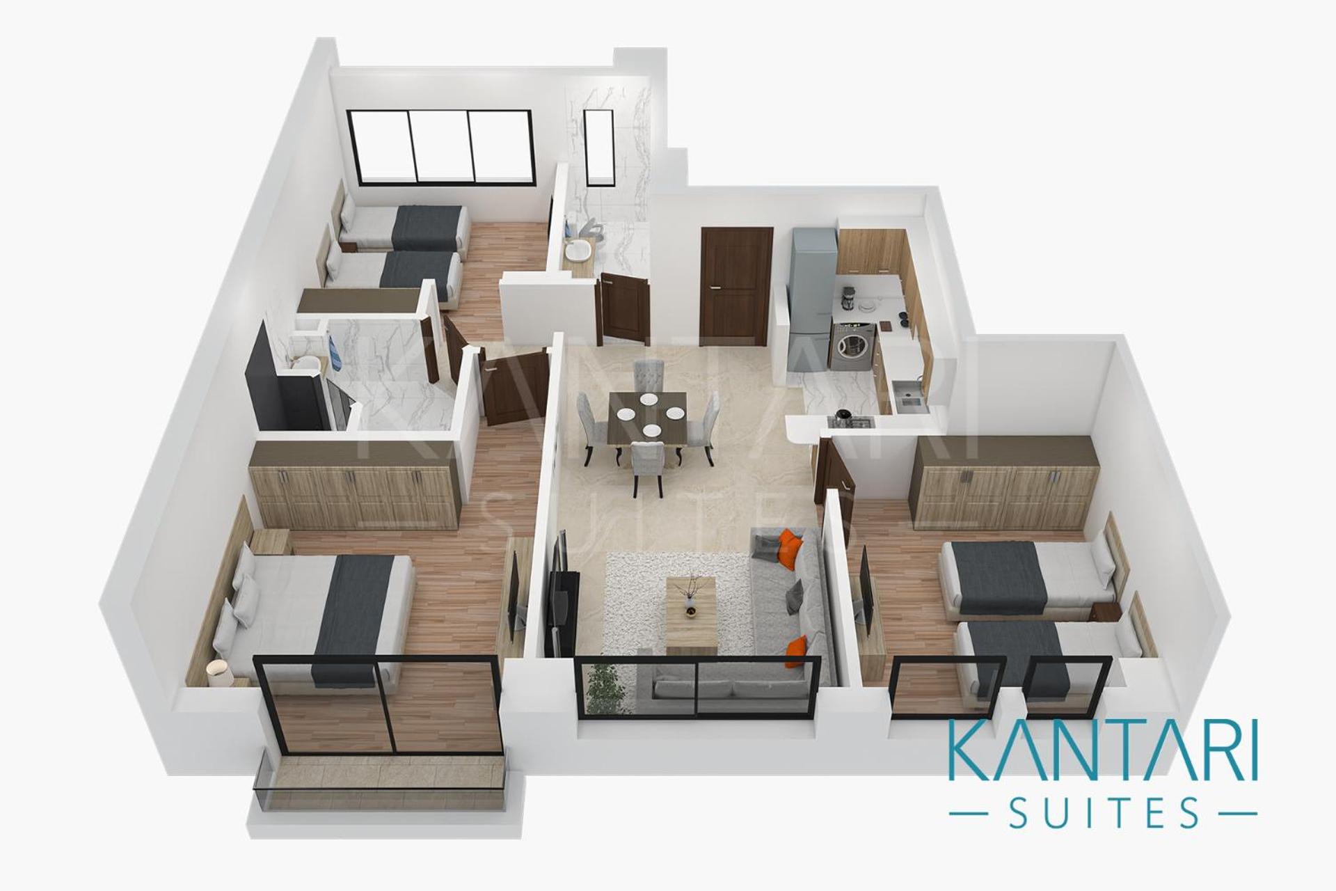 Three-Bedroom Apartment
