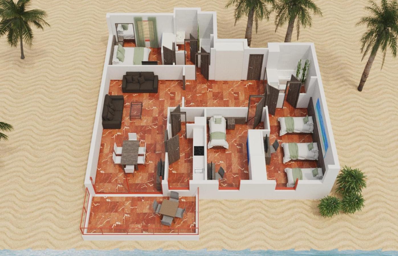 Superior Three-Bedroom Apartment ( 3 Adults + 3 Children)