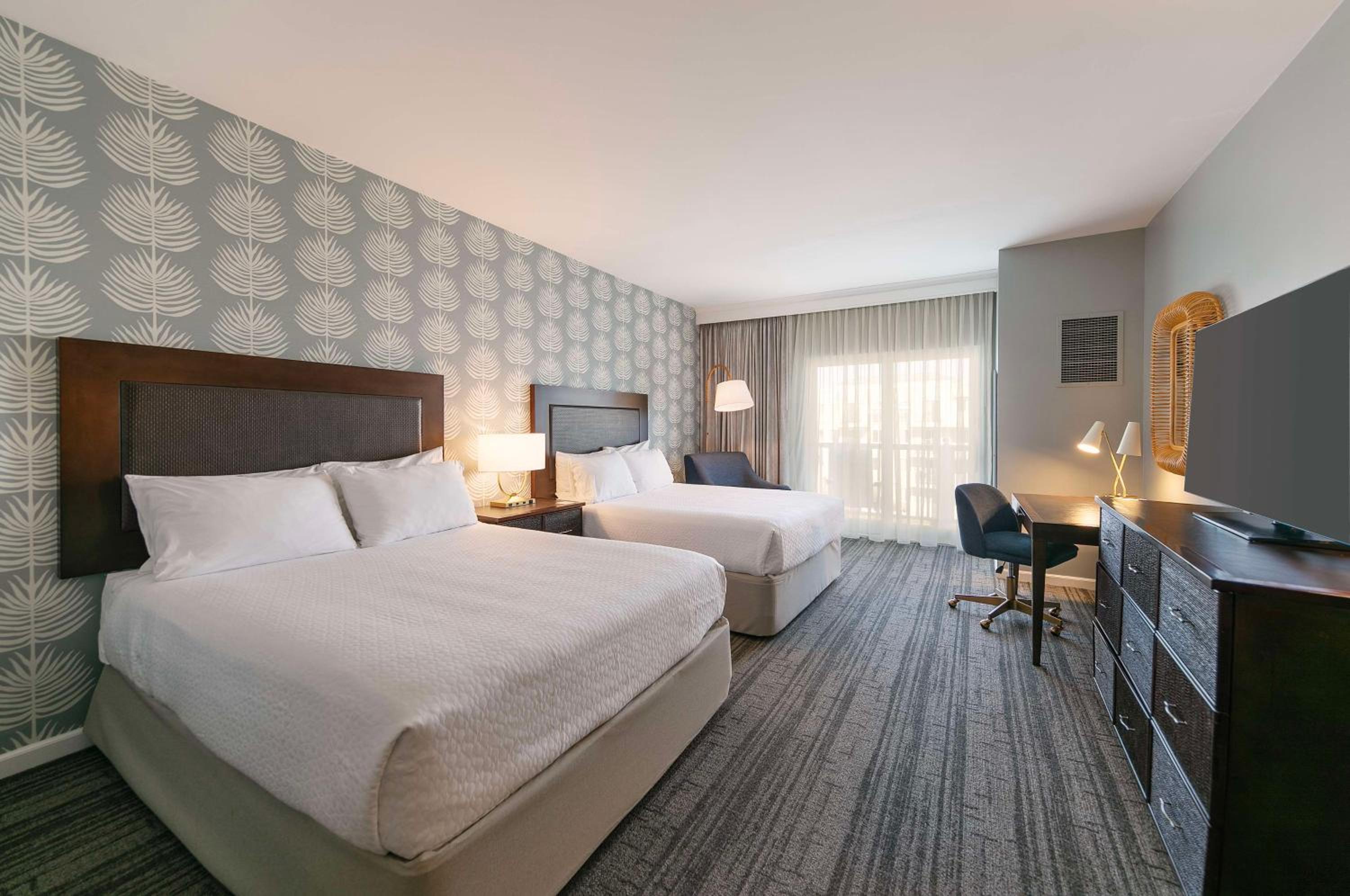 Queen Room with Two Queen Beds and Partial Marina View