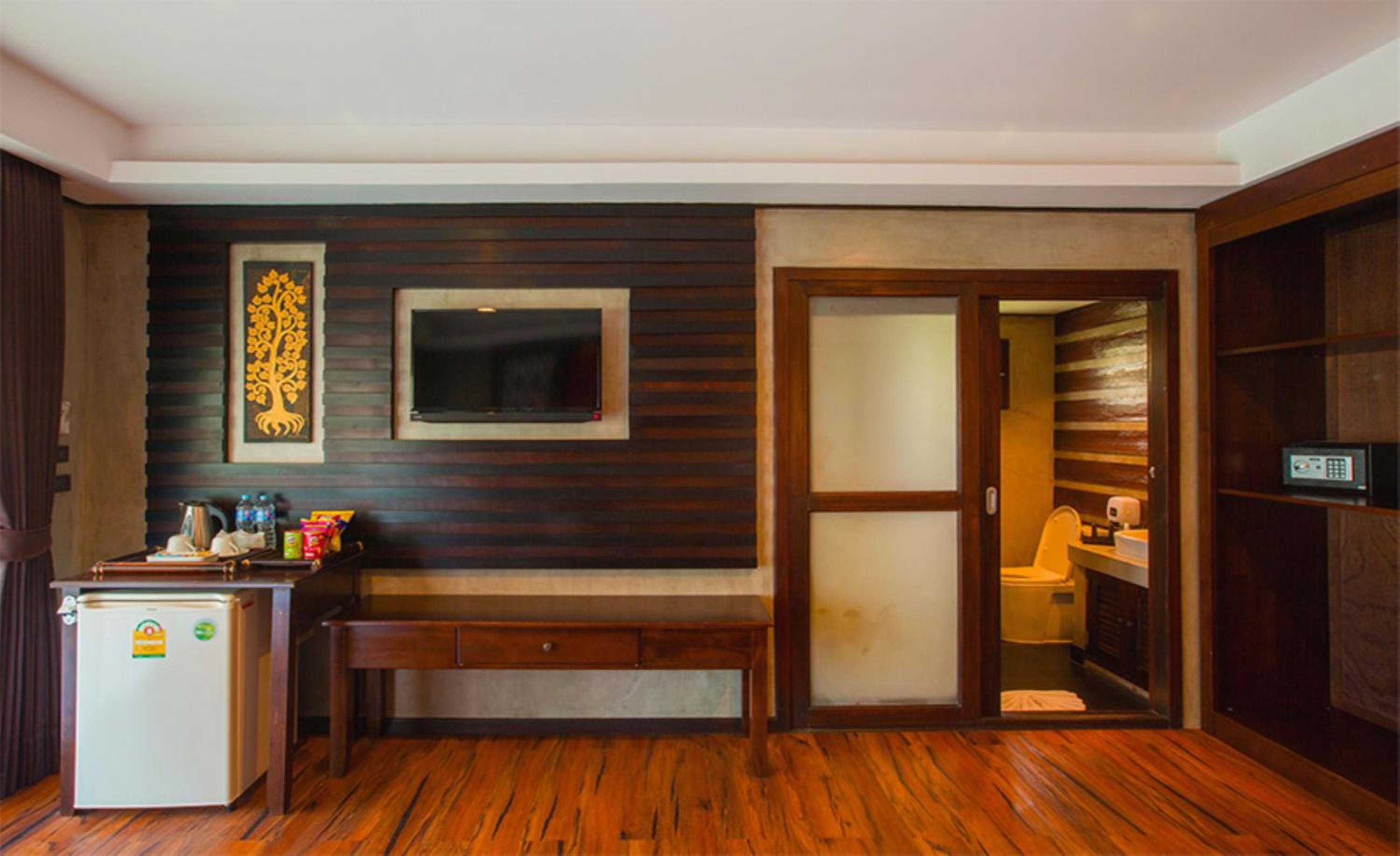 Villa con vista al jardín con cama doble.
