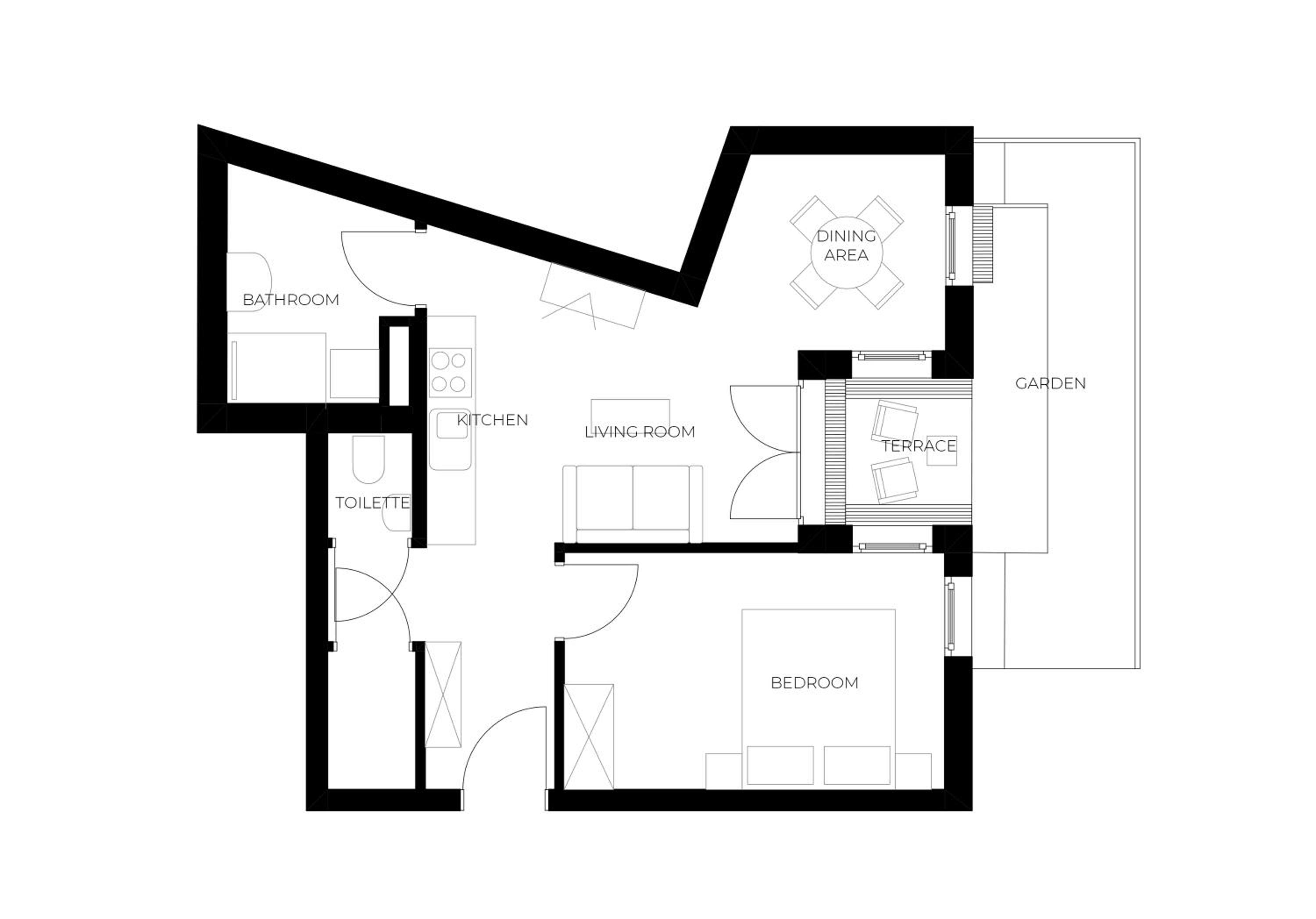 Apartment with Garden View