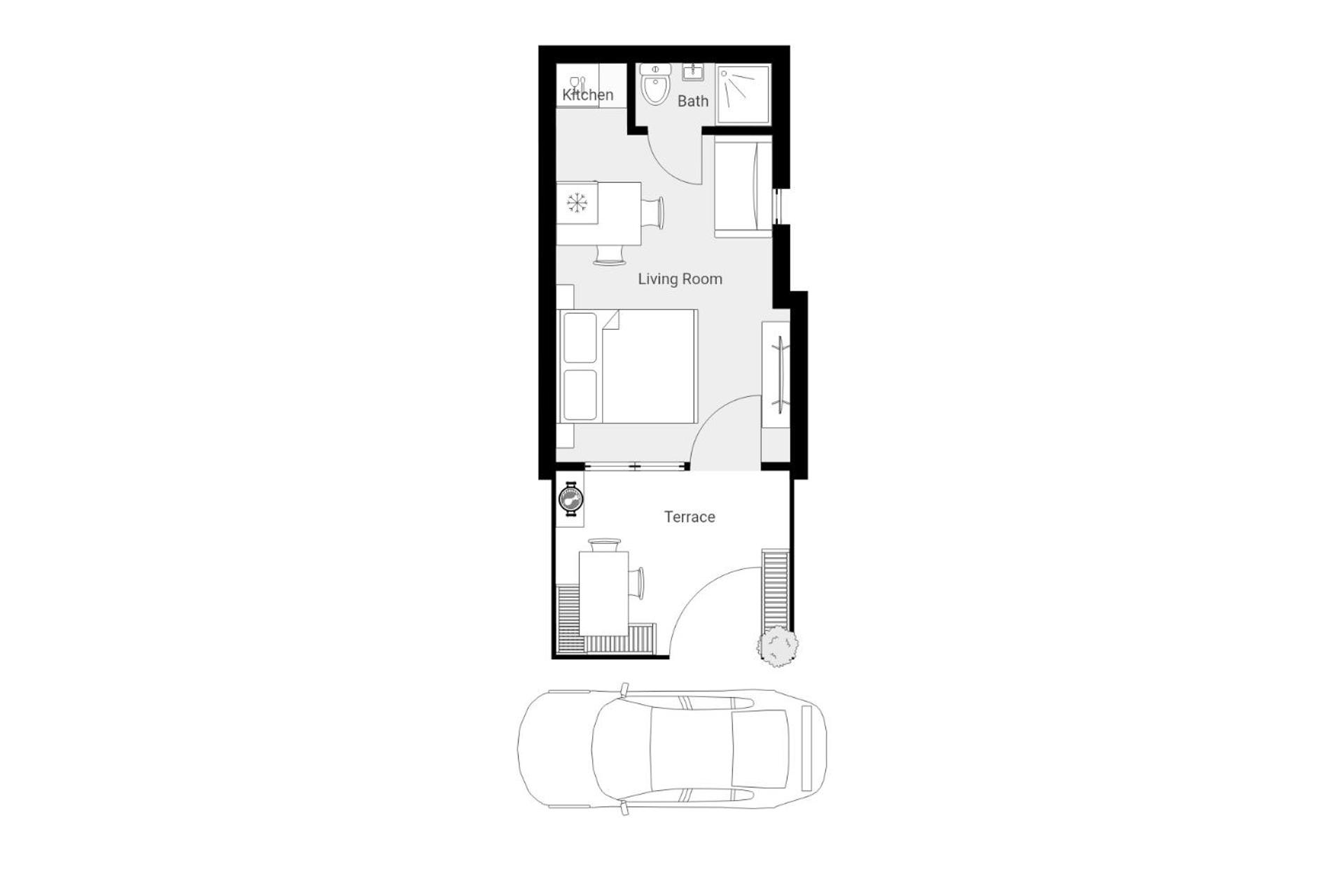 One-Bedroom Apartment with Terrace photo 2