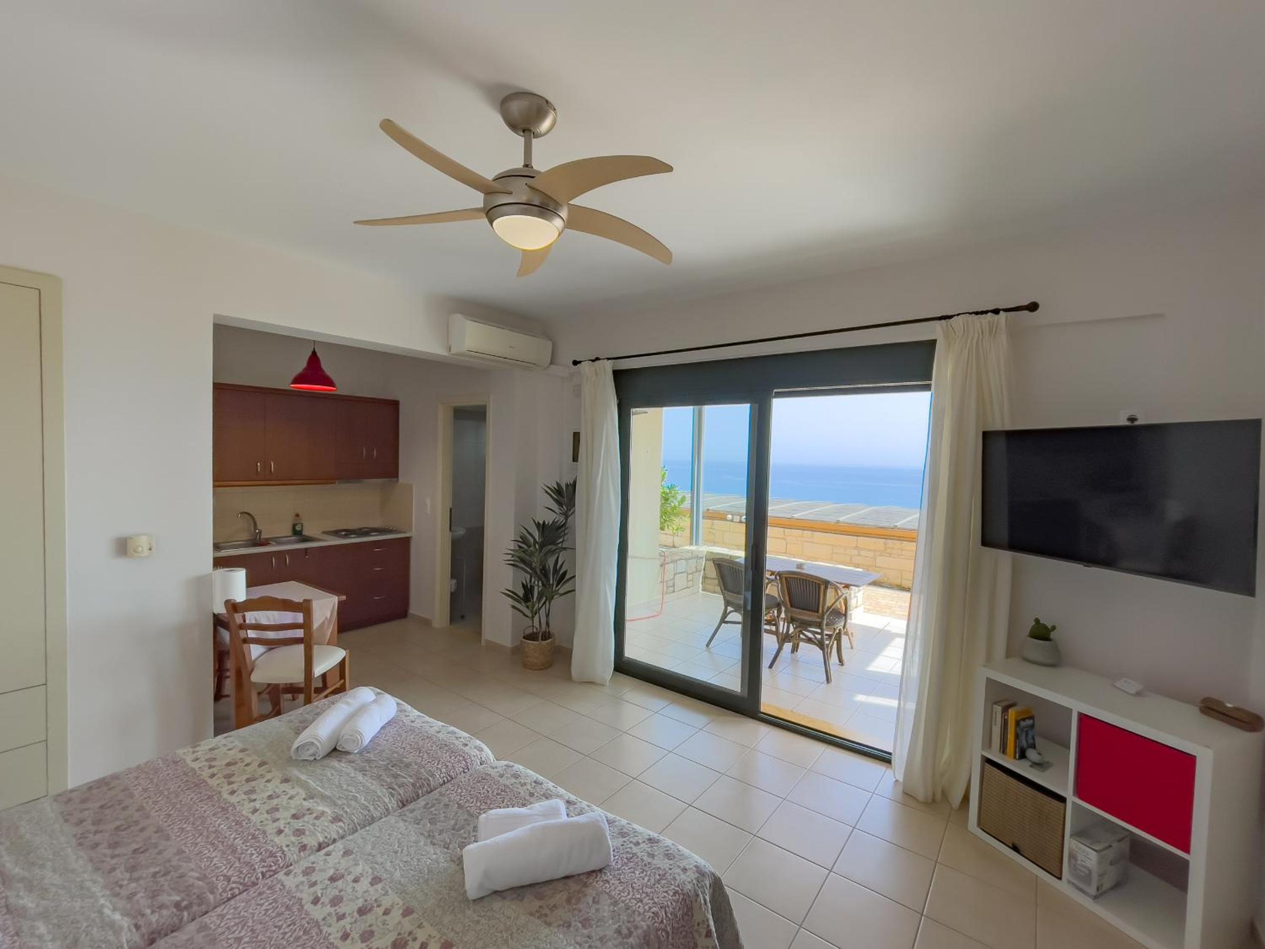 Studio with partial sea view