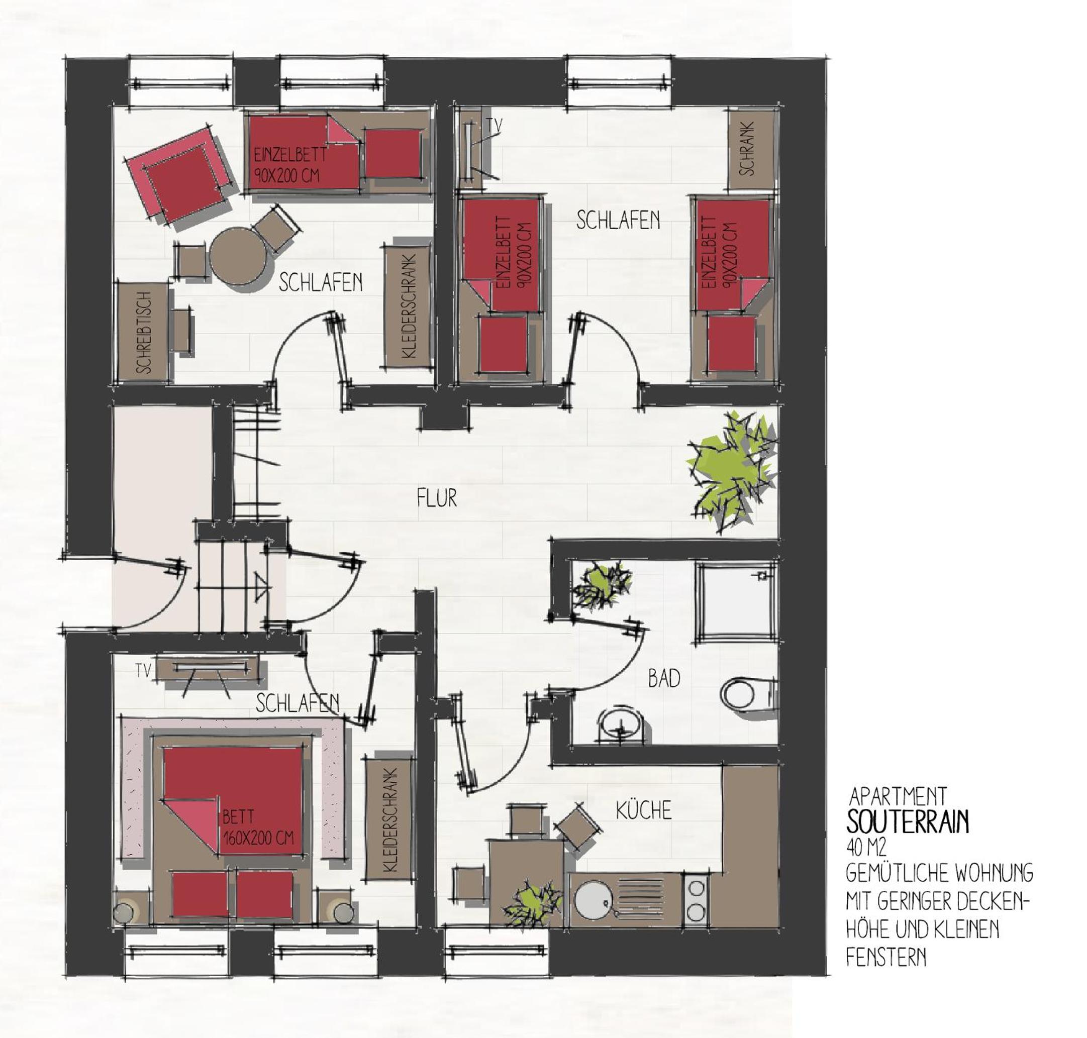Two-Bedroom Apartment Souterrain photo 3
