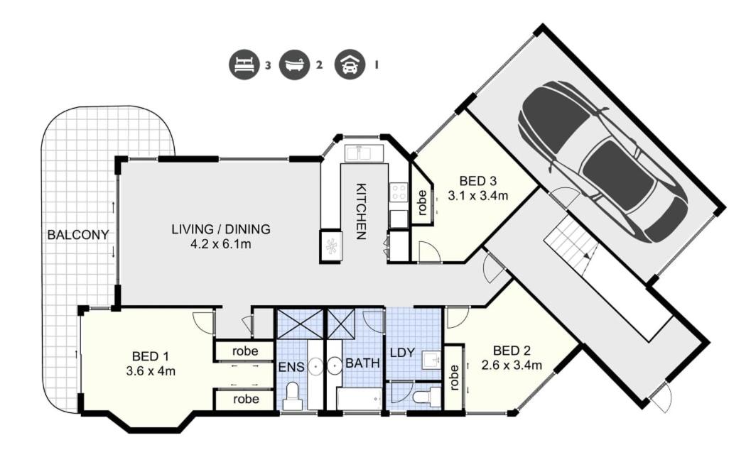 Three-Bedroom Apartment photo 2