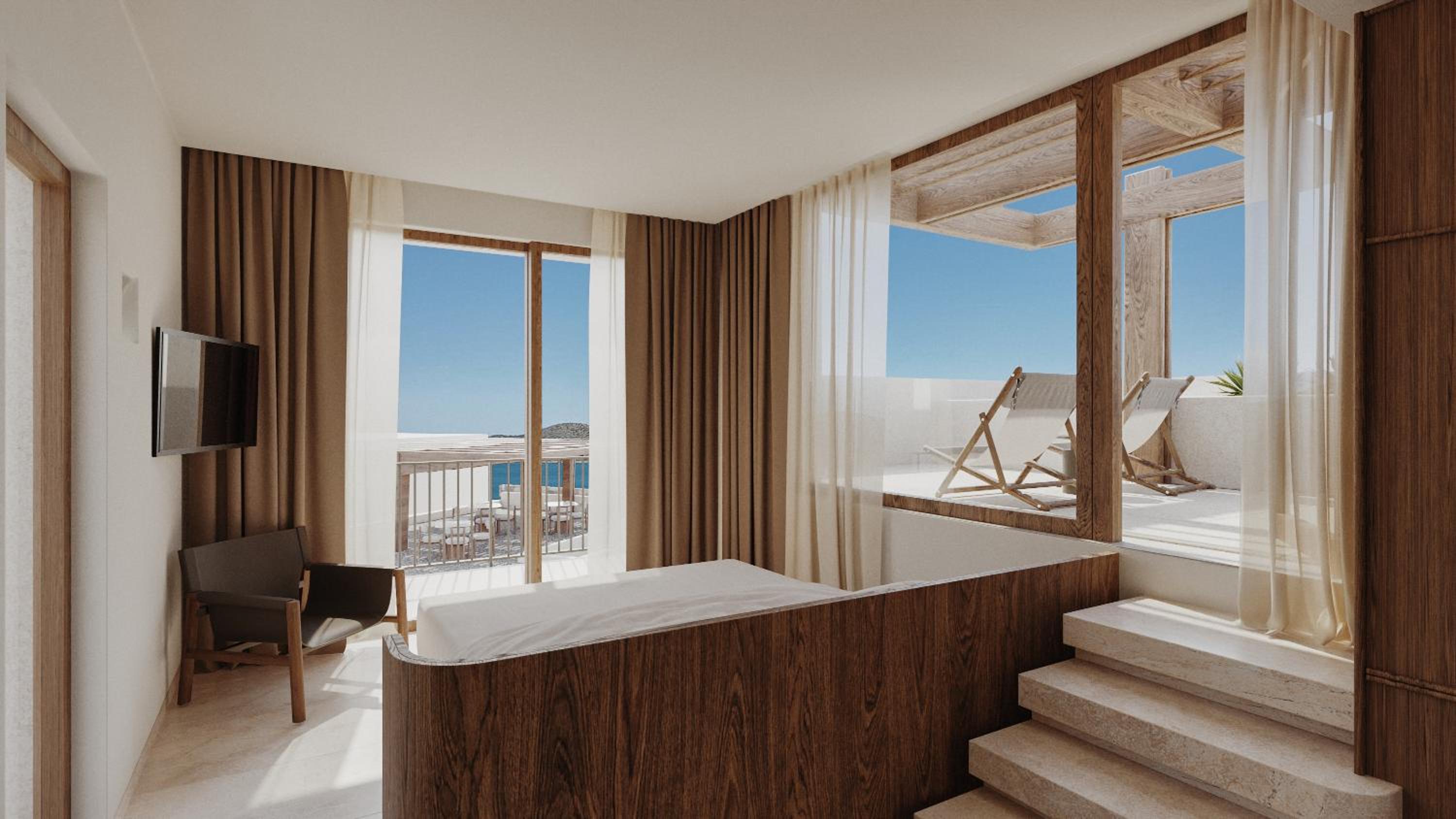Junior Suite with Outdoor Jetted Tub and Sea View