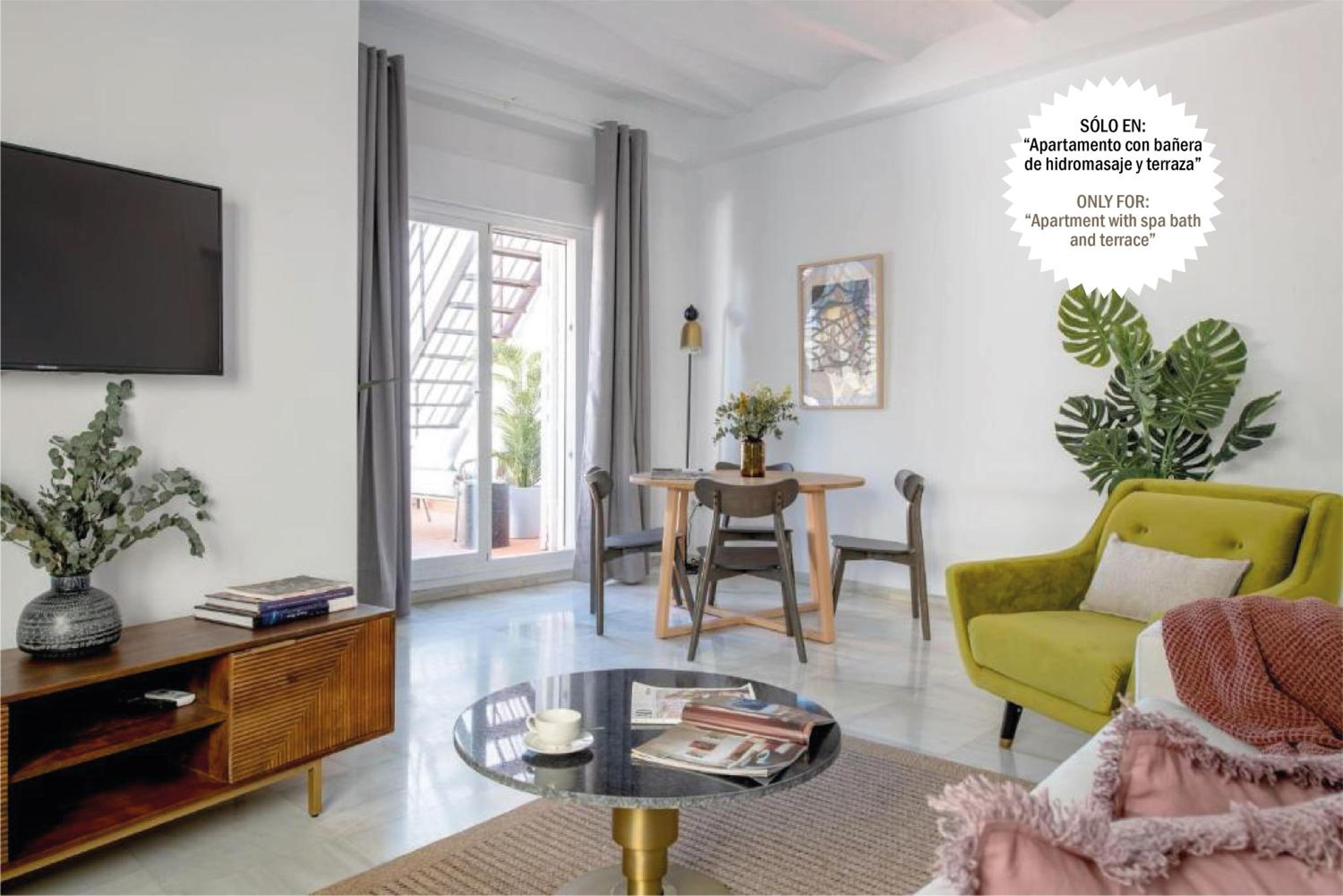 Apartamento con Bañera de Hidromasaje y Terraza