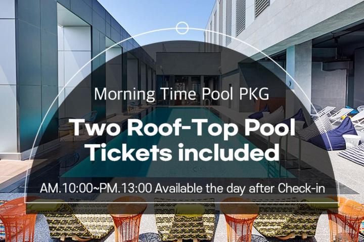 [Morning Time Pool PKG] Standard Double Room - Morning Time (10:00AM ~ 13:00PM) Rooftop Pool for 2 included