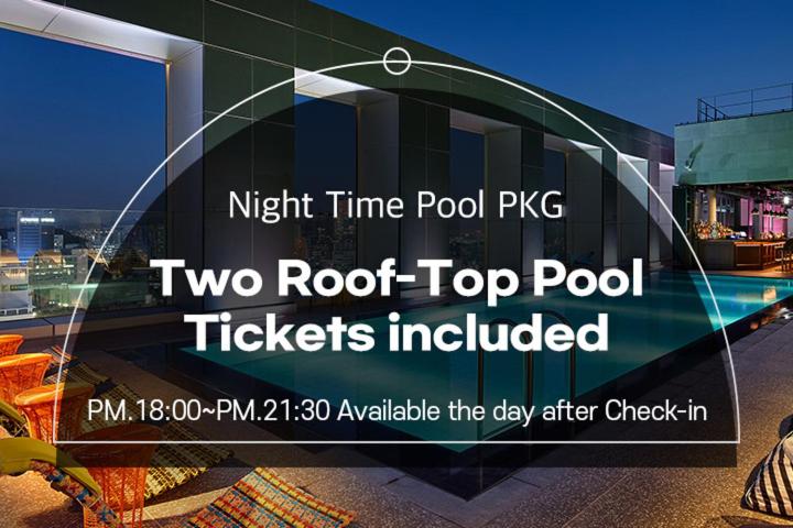 [Night Time Pool PKG] Standard Twin Room - Night Time (18:00PM ~ 21:30PM) Rooftop Pool for 2 included