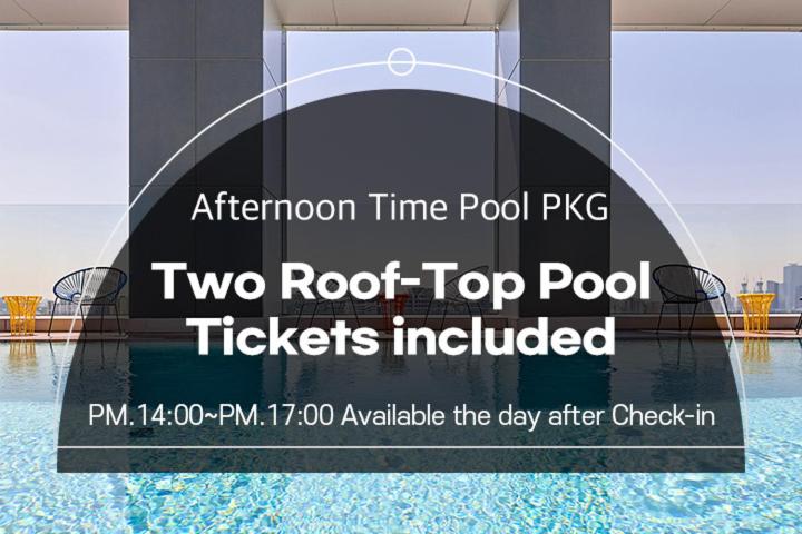 [Afternoon Time Pool PKG] Standard Double Room - Afternoon Time (14:00 PM ~ 17:00 PM) Rooftop Pool for 2 included