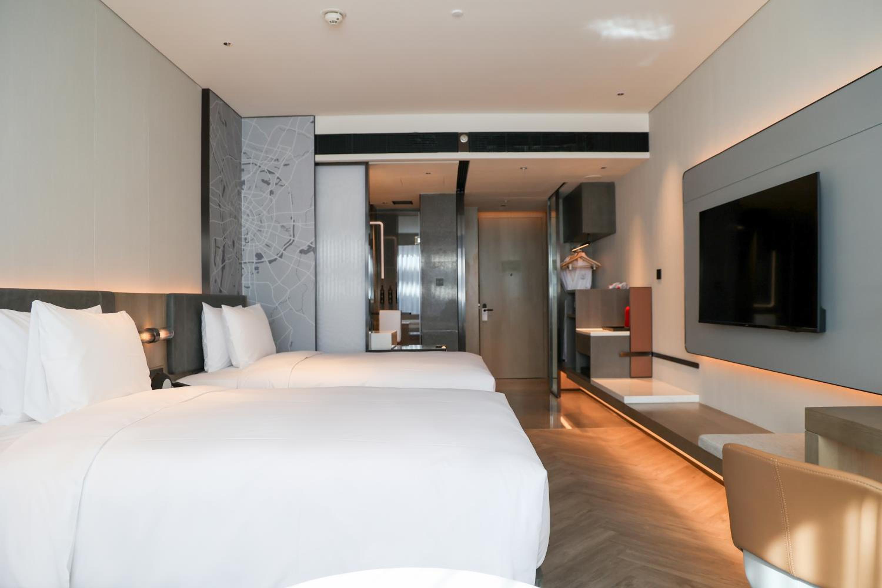 Double Room with Two Double Beds and City View