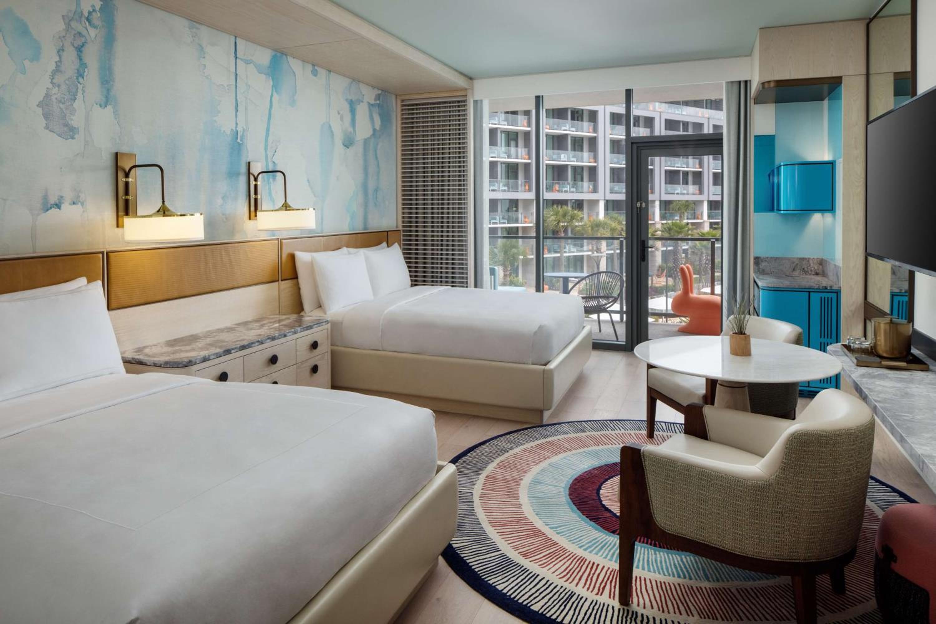 Queen Room with Two Queen Beds and Balcony - Pool View