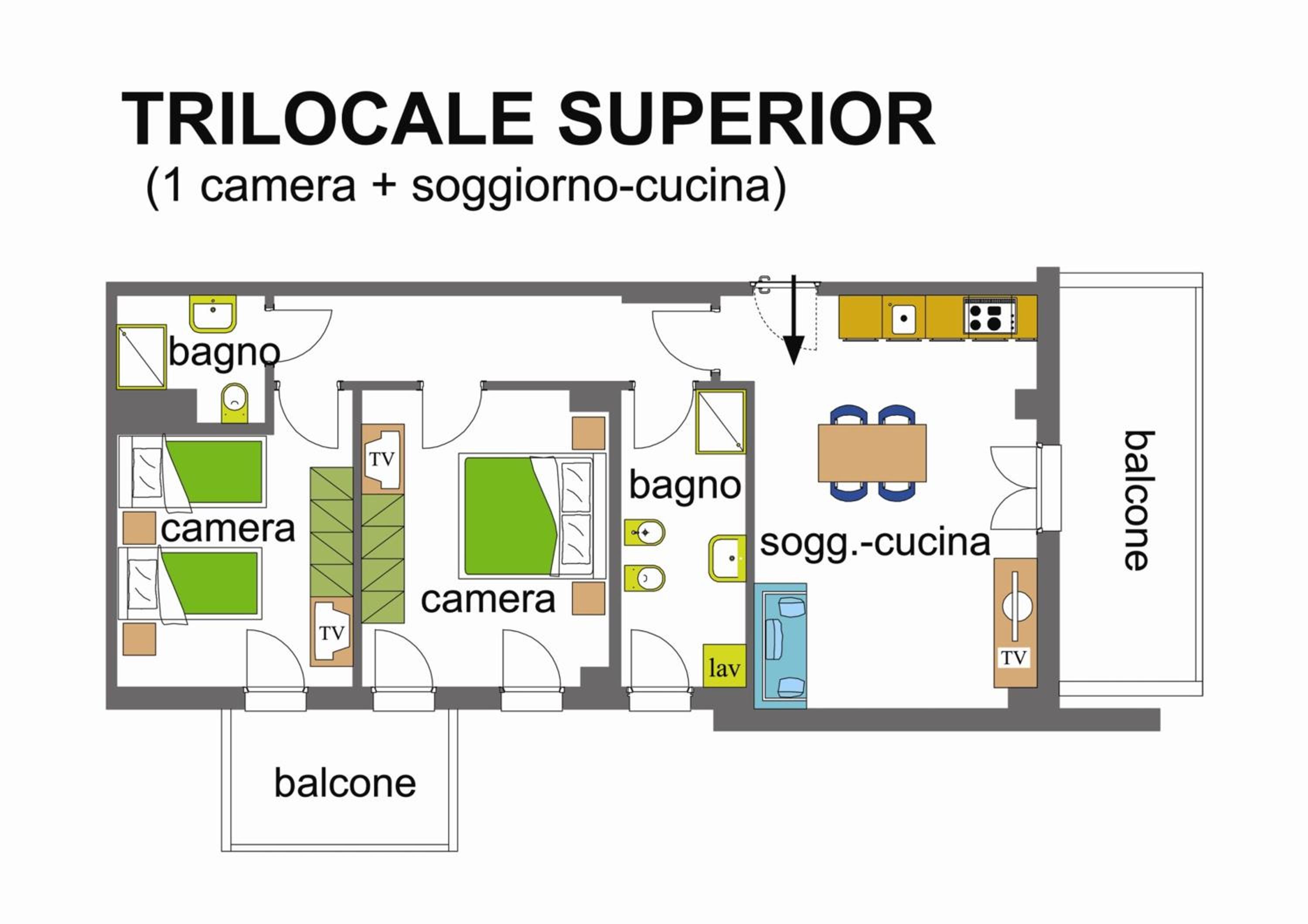Superior Two-Bedroom Apartment (6 Adults) photo 3