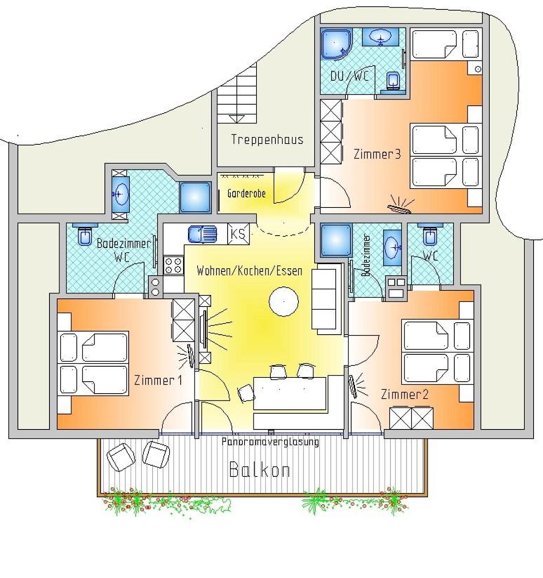 Three-Bedroom Apartment with Balcony photo 2