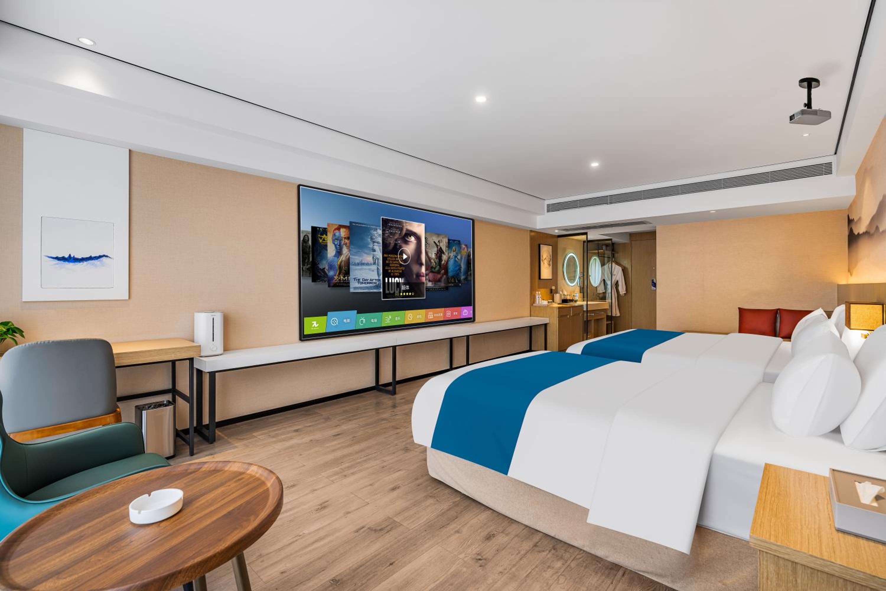 Theater Family Room with One King Bed, One Double Bed, Non-Smoking