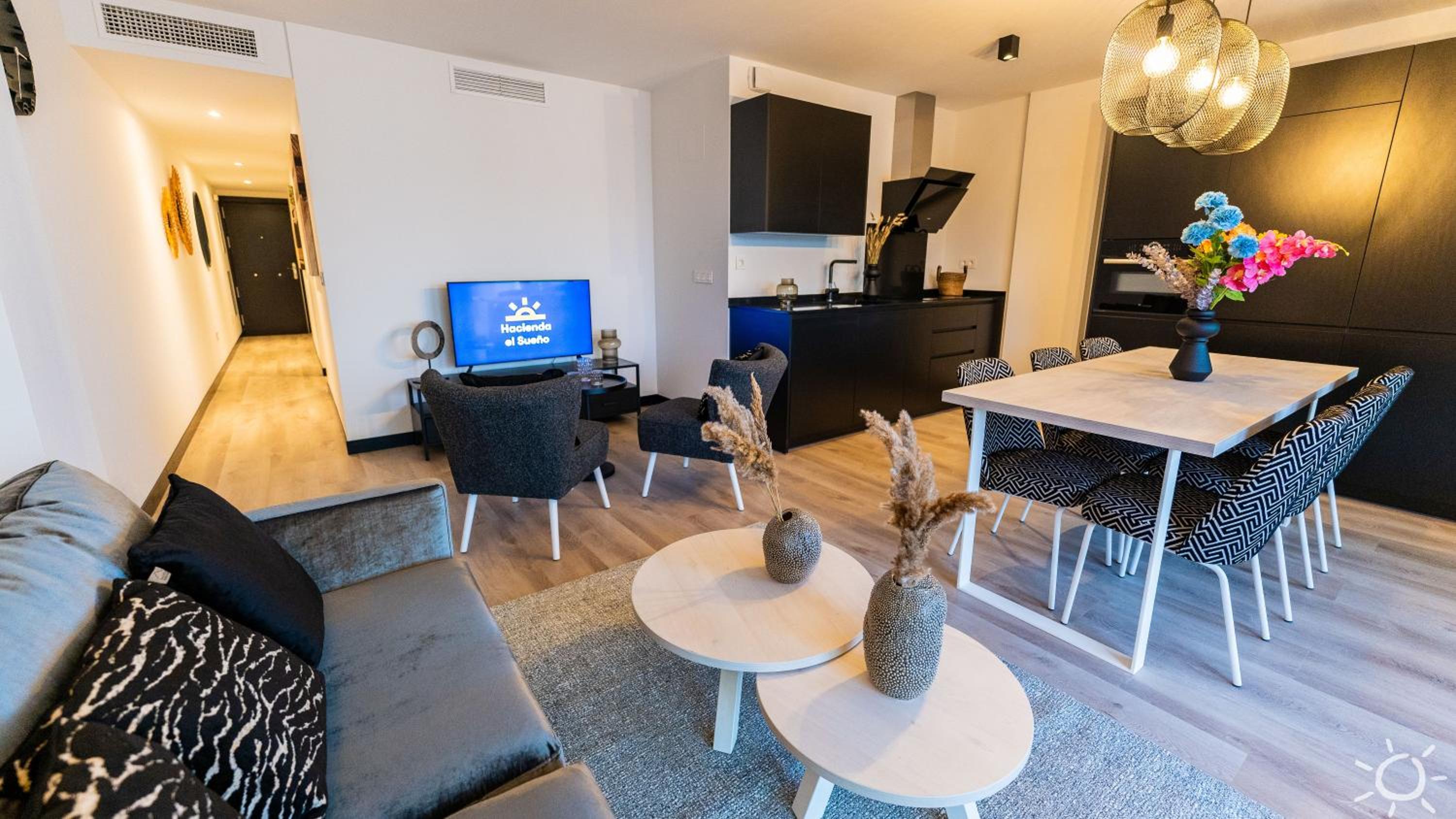 Apartamento con vista a la piscina