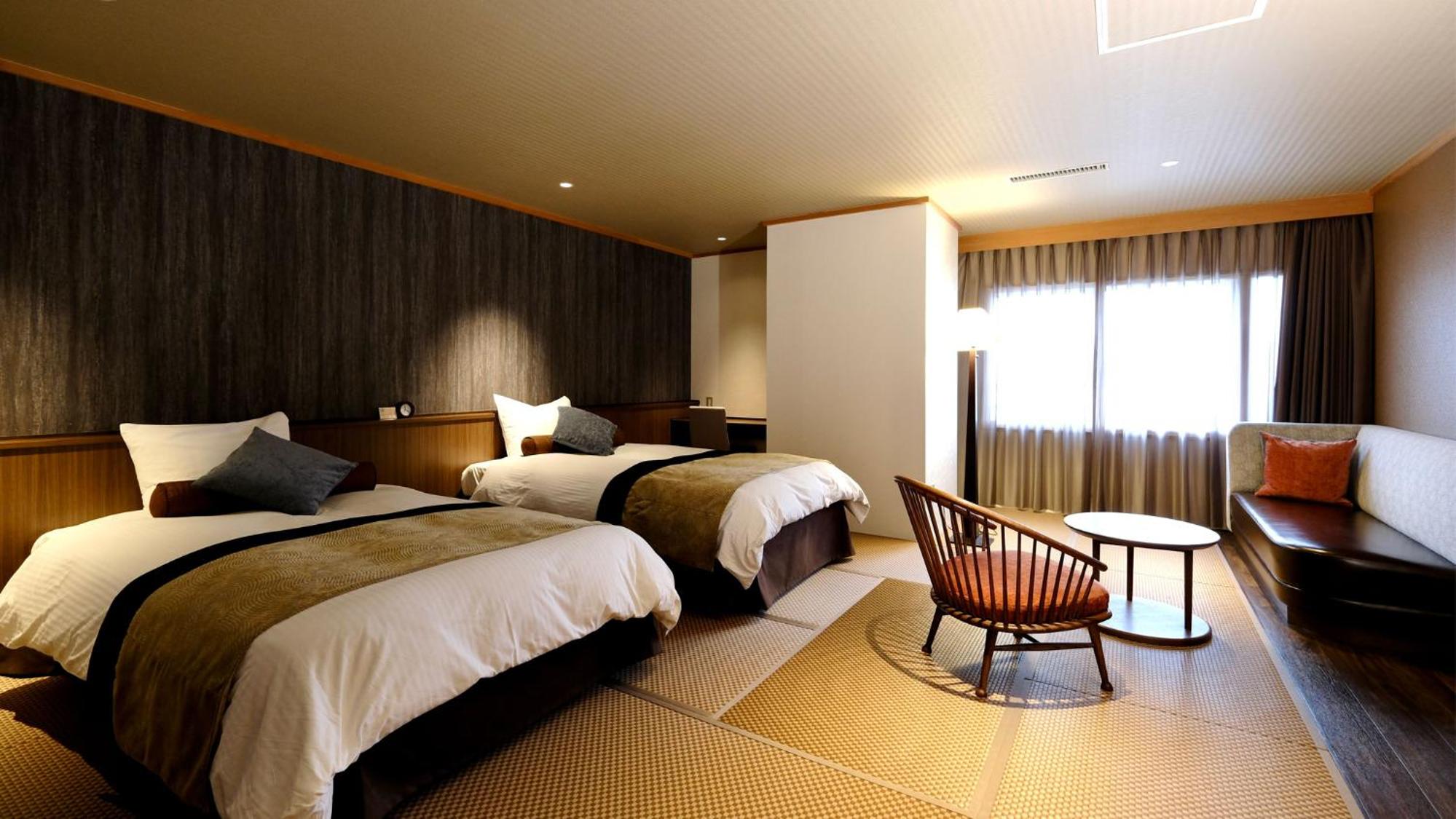 Japanese-Style Modern Twin Room with Beds & Shower-Annex photo 3