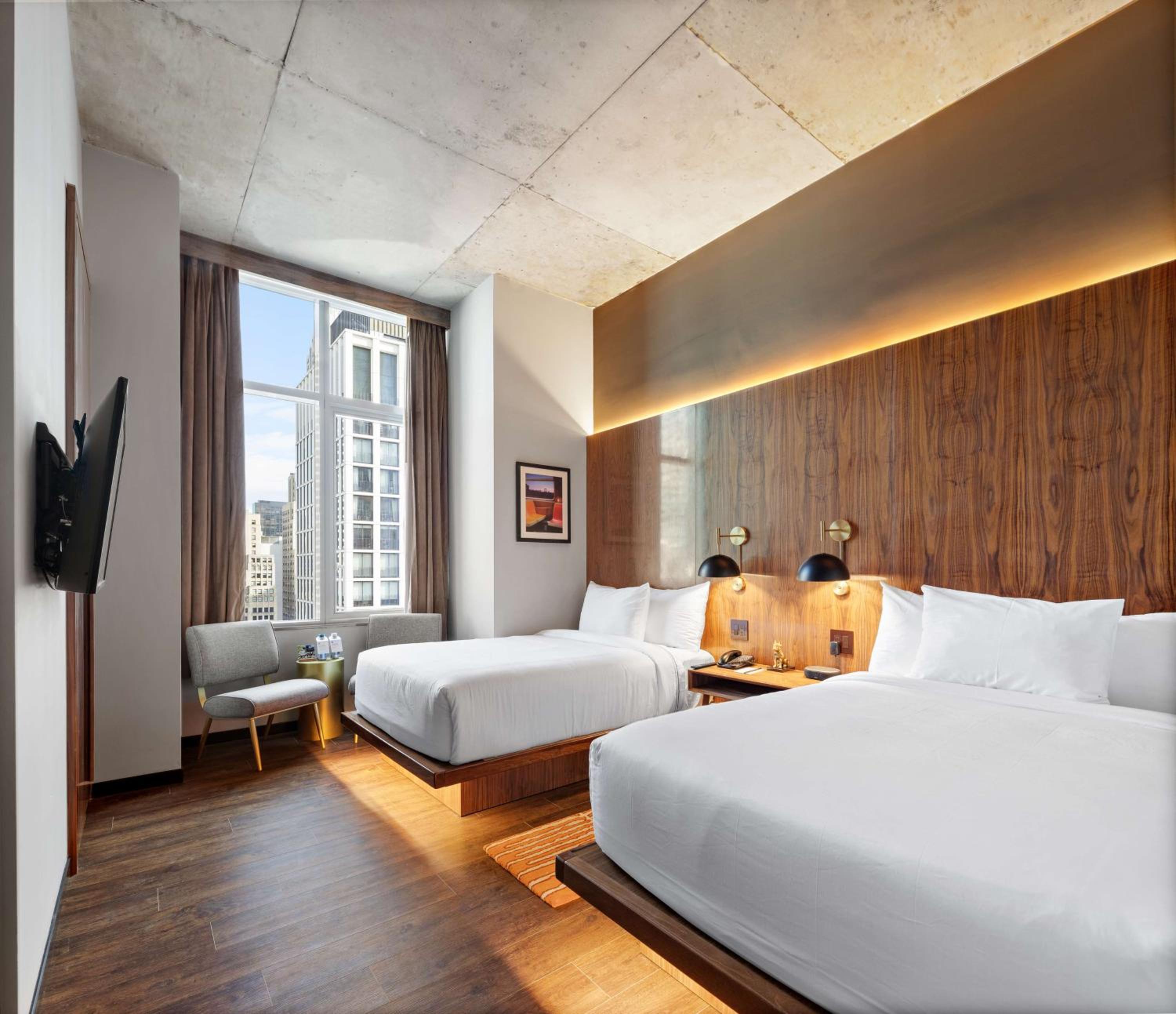 Double Room with Two Double Beds and City View