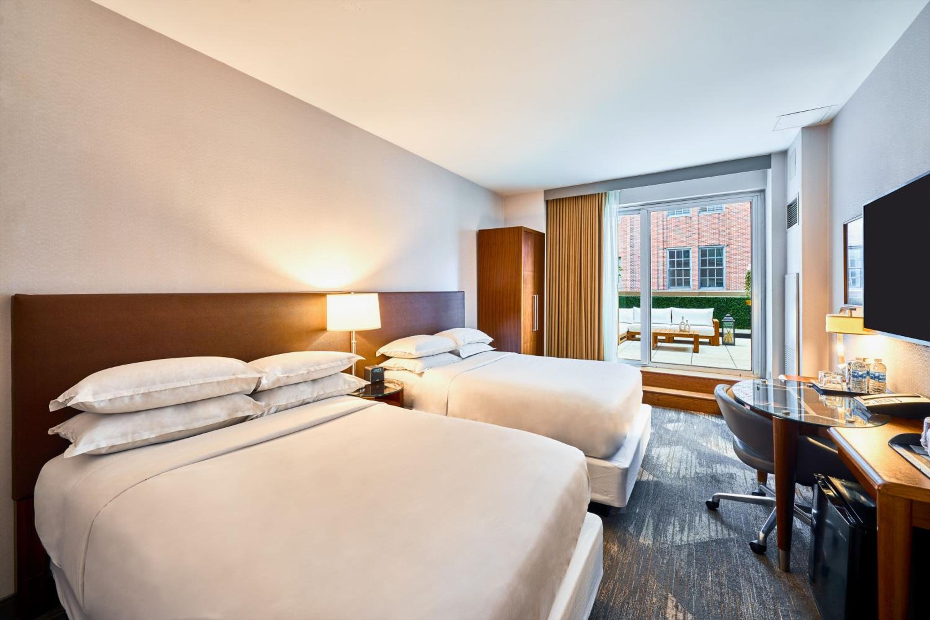 Double Room with Two Double Beds and Patio