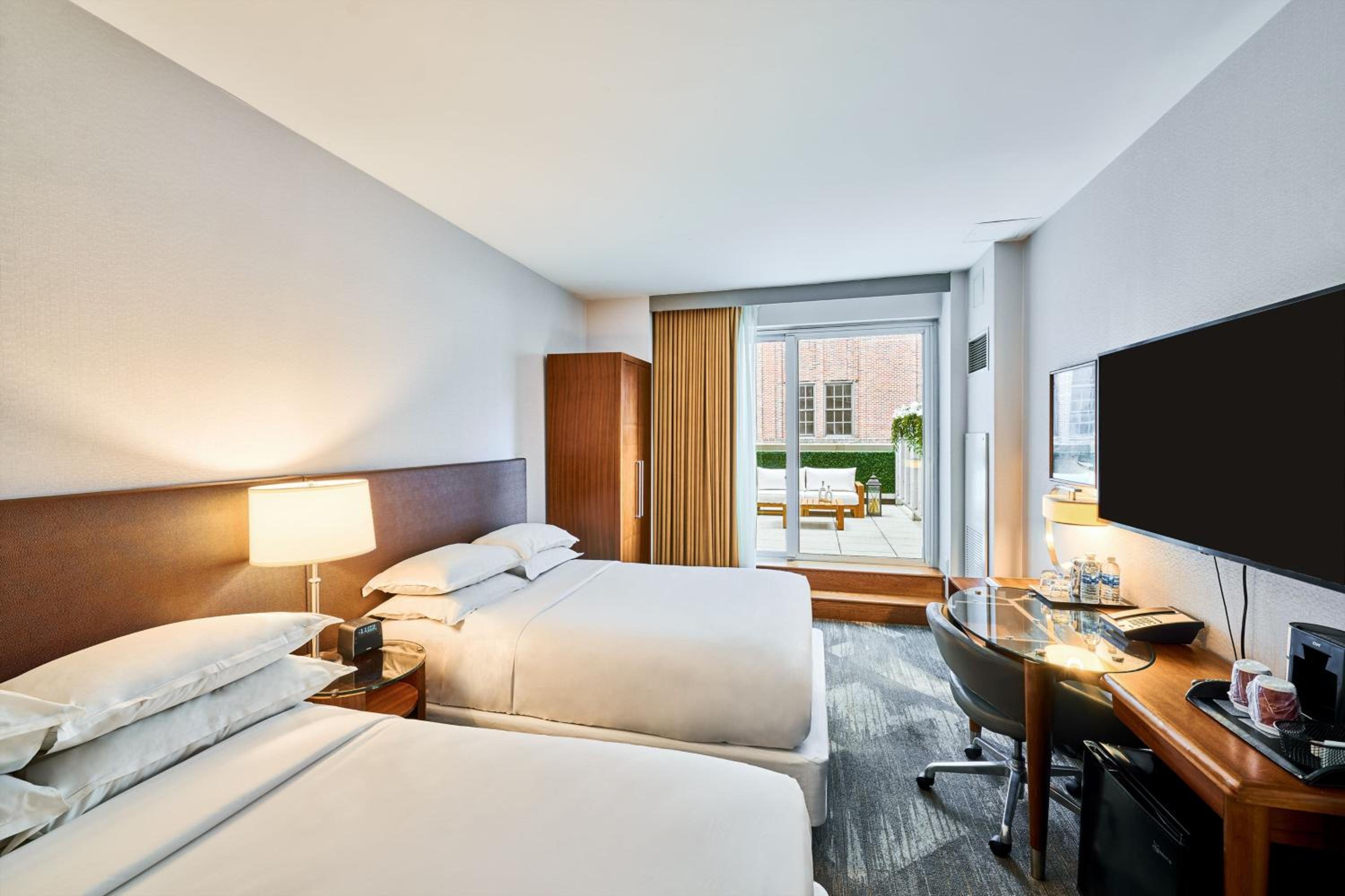 Double Room with Two Double Beds and Patio