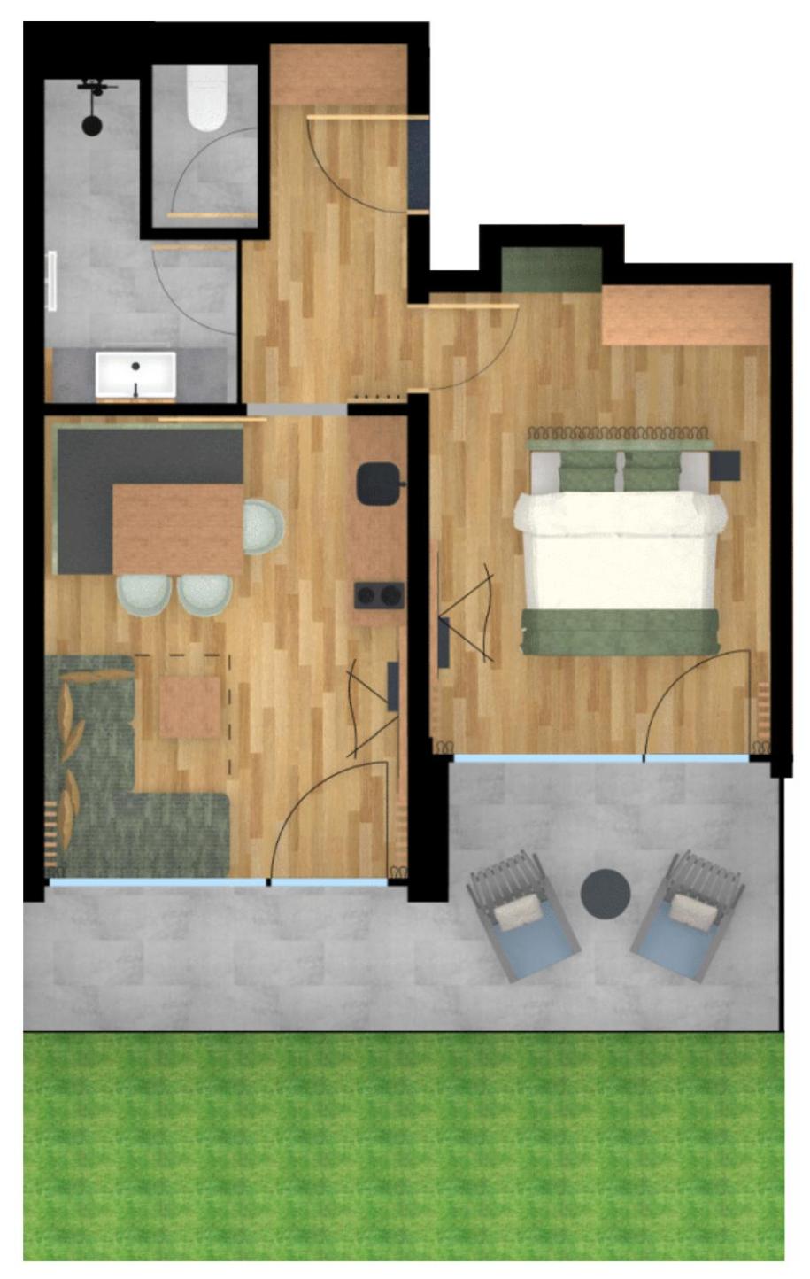 Modern Apartment Deluxe with GARDEN - 1 bedroom