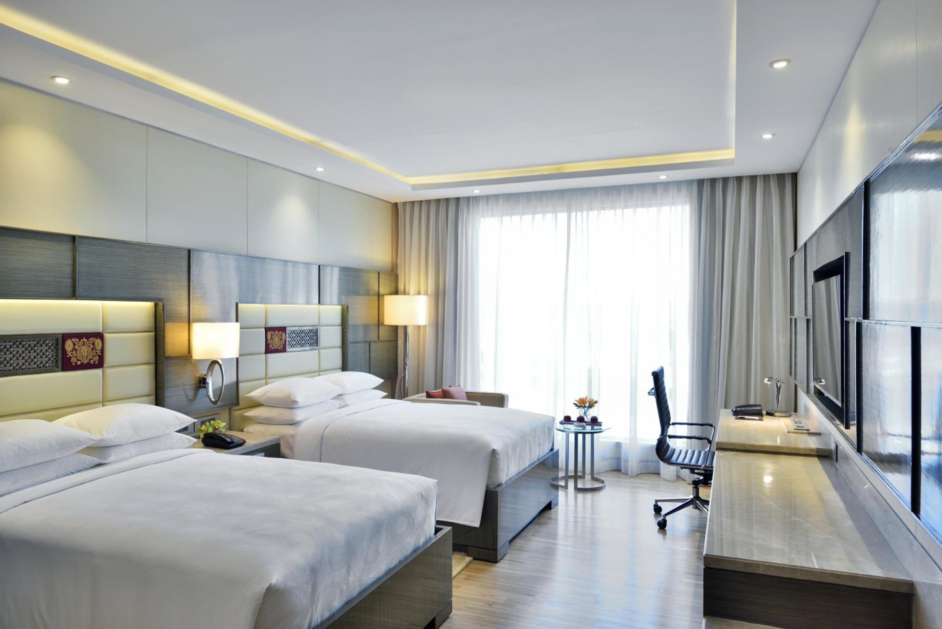 Guest Room, Executive lounge access, 2 Double, Pool View & complimentary one-way airport transfer (BOM T1 & T2)