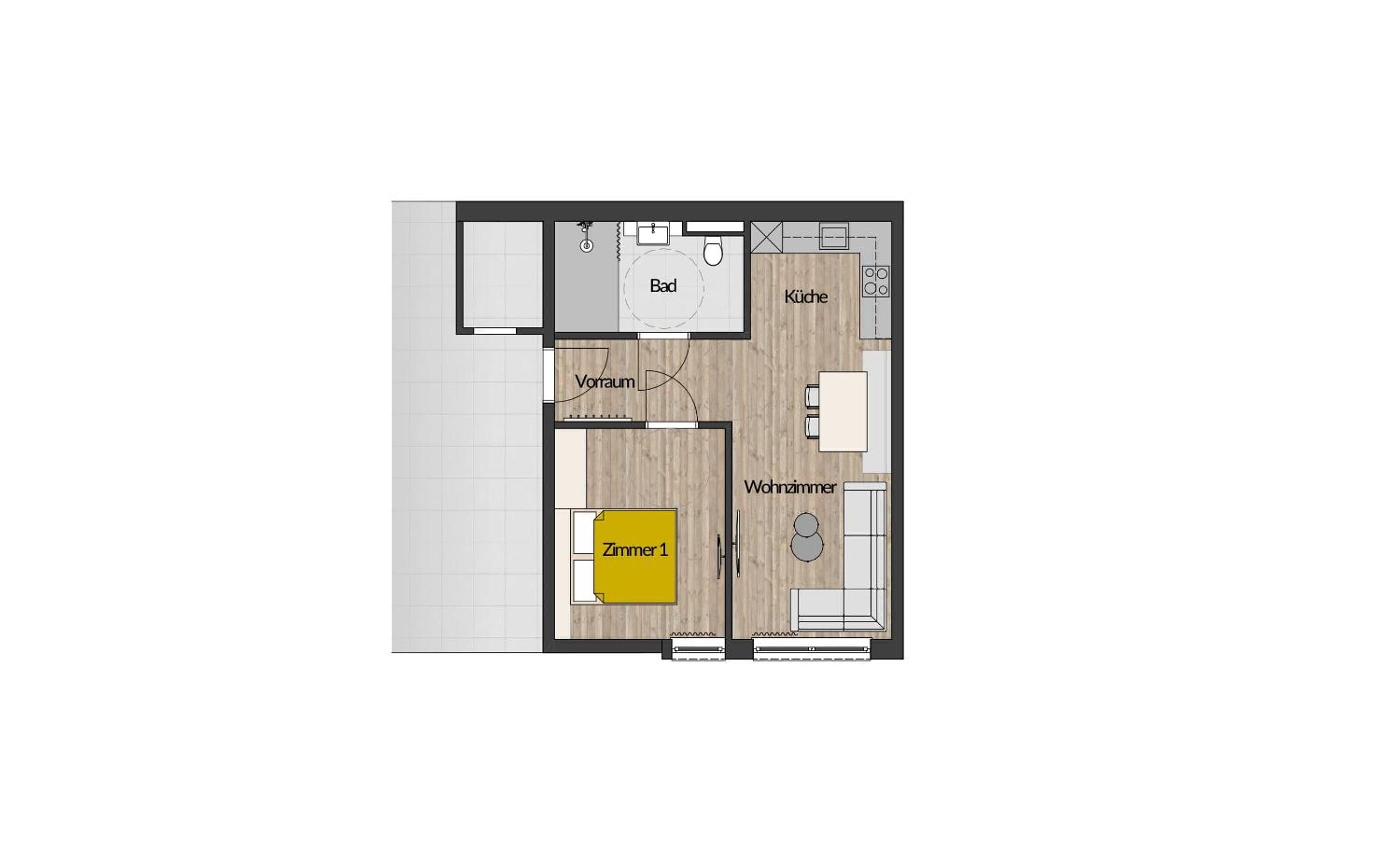 One-Bedroom Apartment photo 2