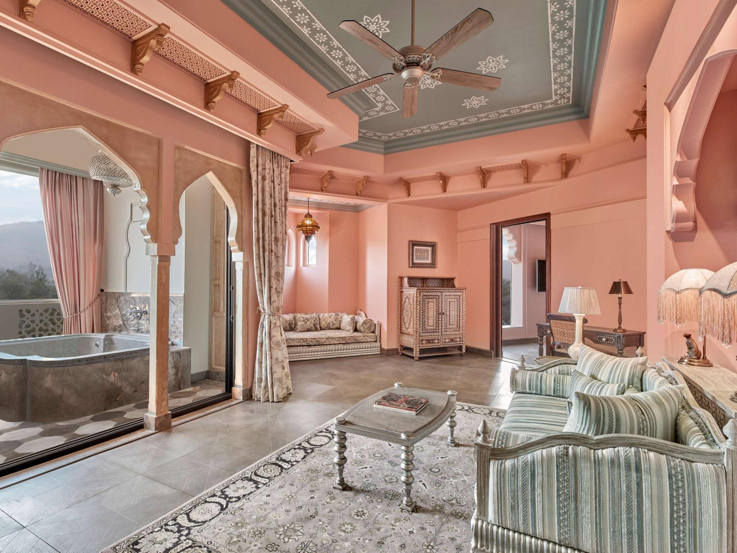 Signature One King Bedroom Suite: Airport Transfers, 01 Bottle of wine, INR 3000 hotel credit once during the stay. Book for two nights and receive one 60-minute spa therapy for one person. 20% savings on hotel services.