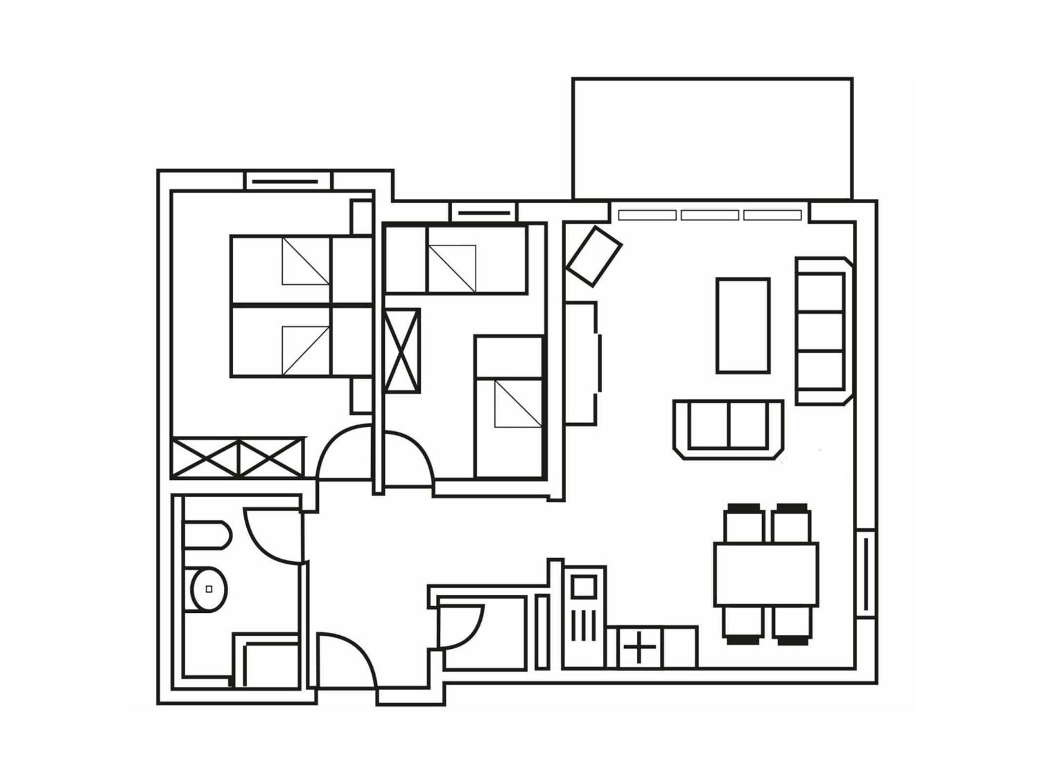 Two-Bedroom Apartment with Shower  photo 2