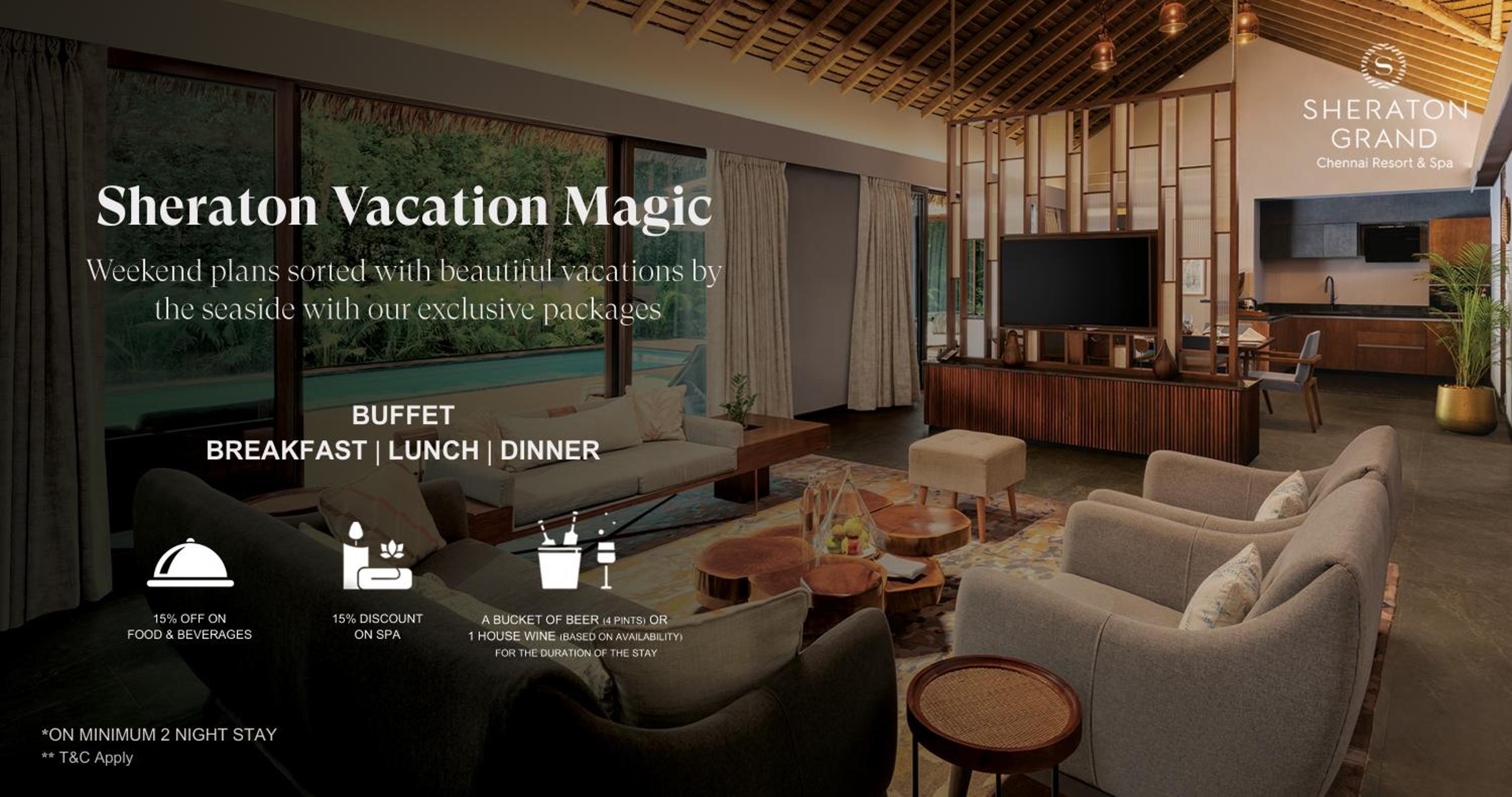 Amara Grand Villa, 2 Bedroom Larger Villa, Ocean view - Complimentary HiTea by the Beach, 10% discount on Spa and transportation services