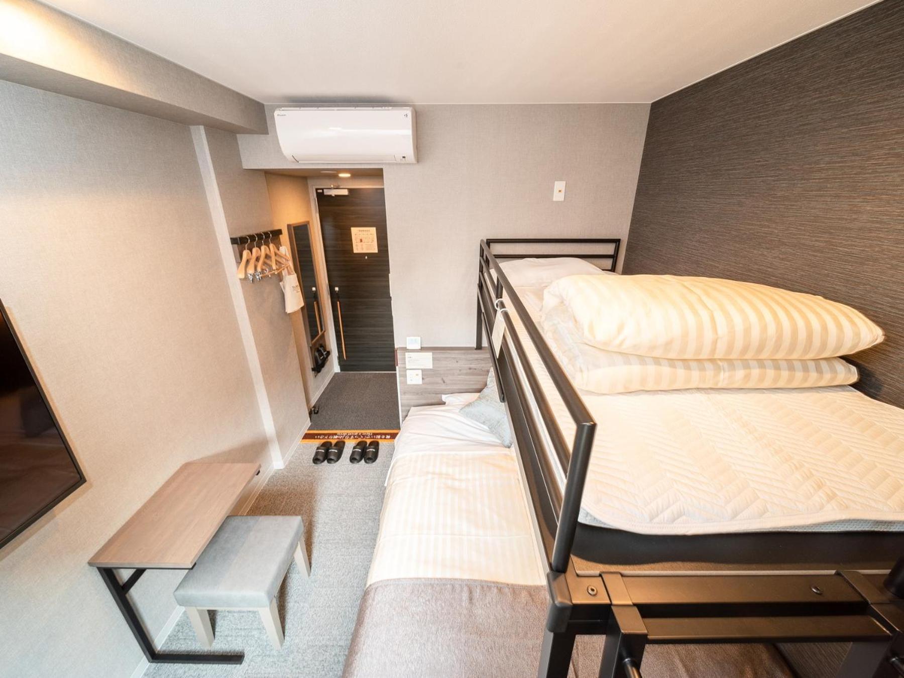 Room with Double Bed and Bunk Bed