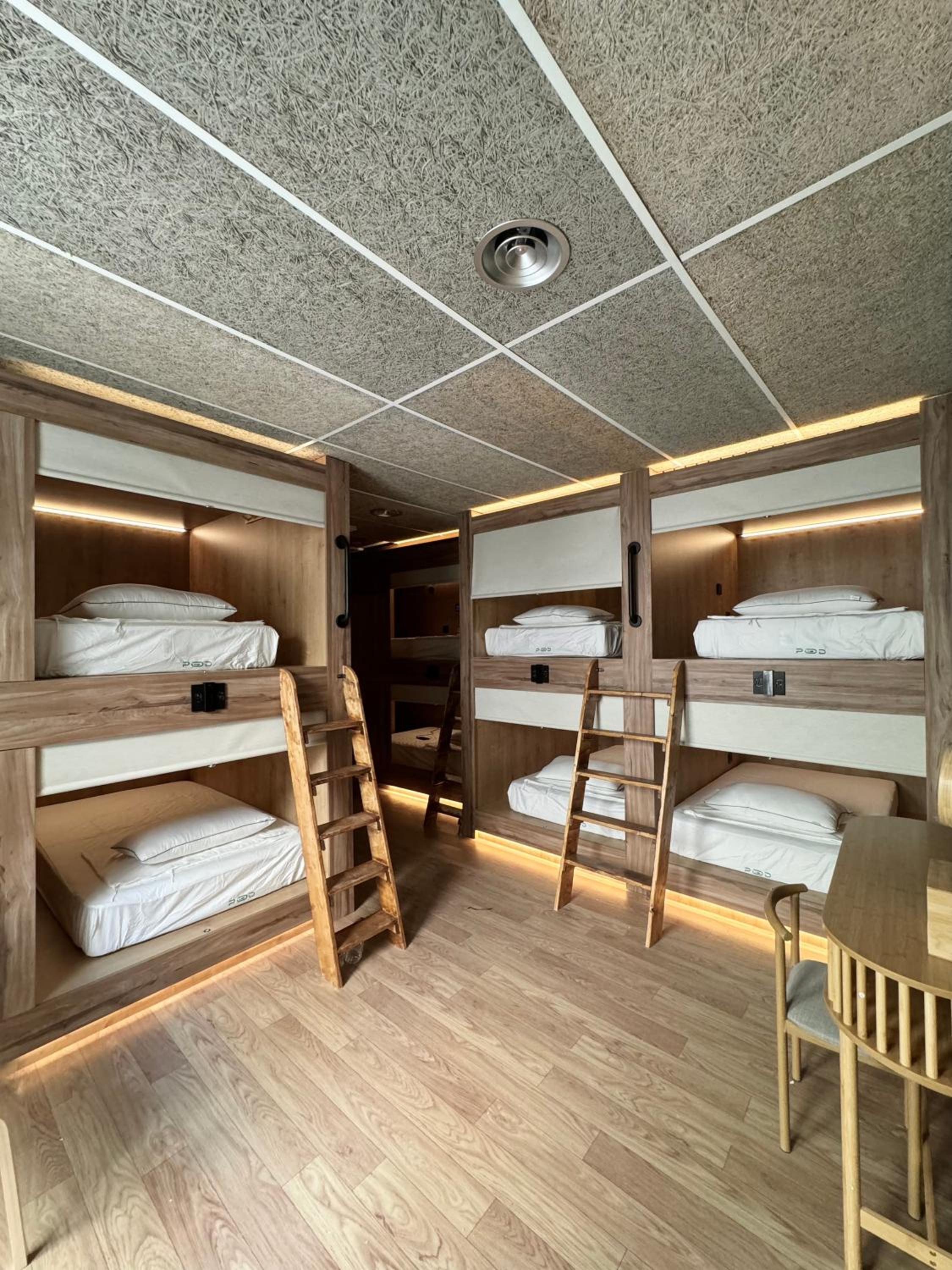 Cama alta mixta en habitación compartida con 20 camas