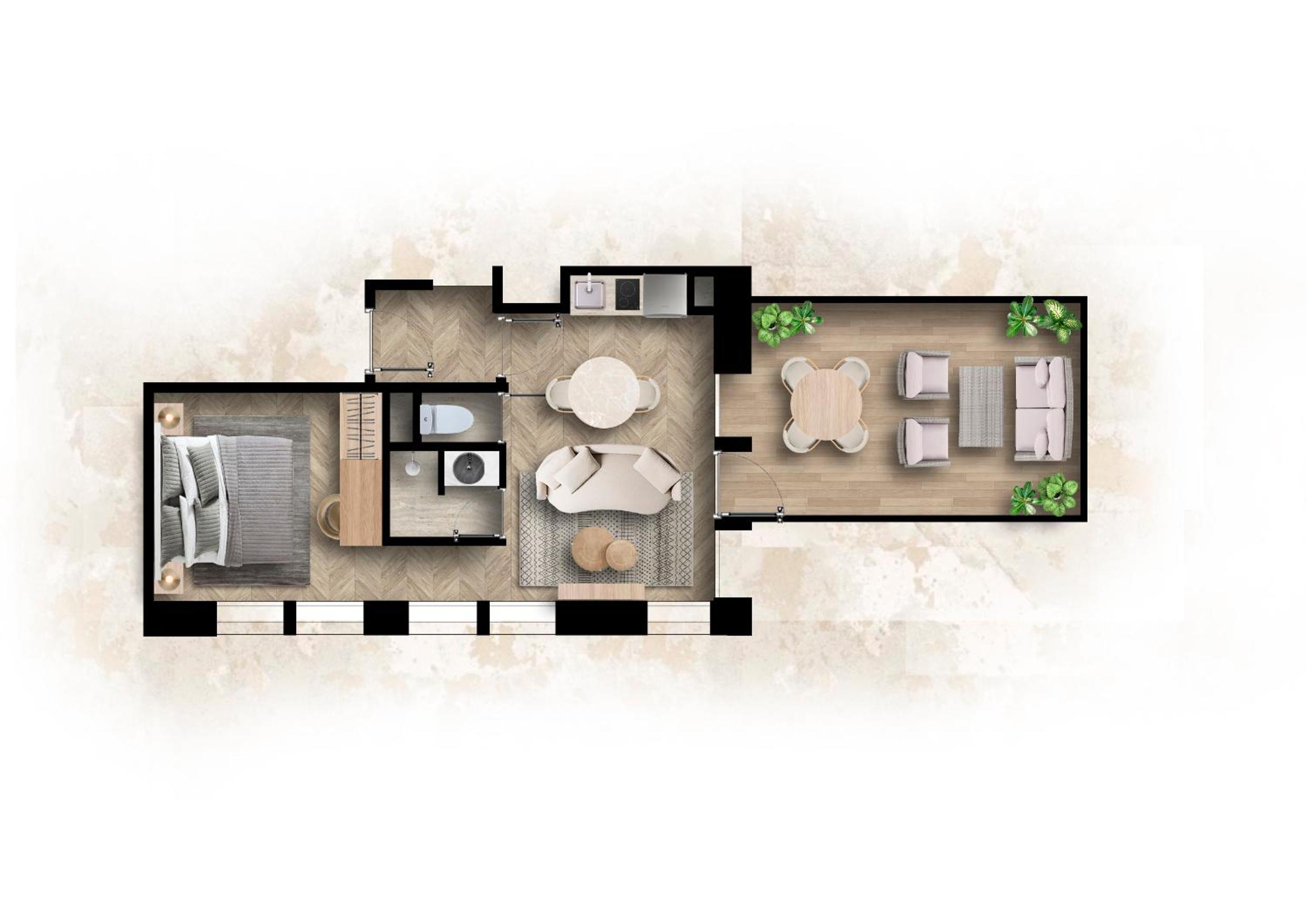 One-Bedroom Apartment with Terrace photo 3